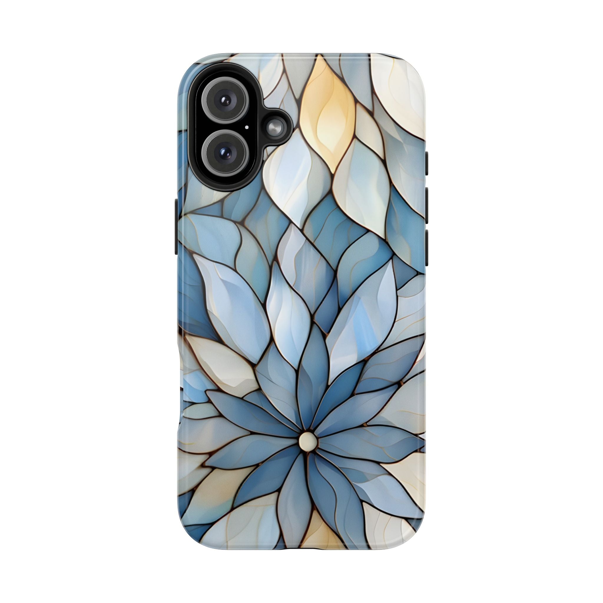 Blue Stained Glass Inspired Phone Case for iPhone and Samsung Galaxy Series