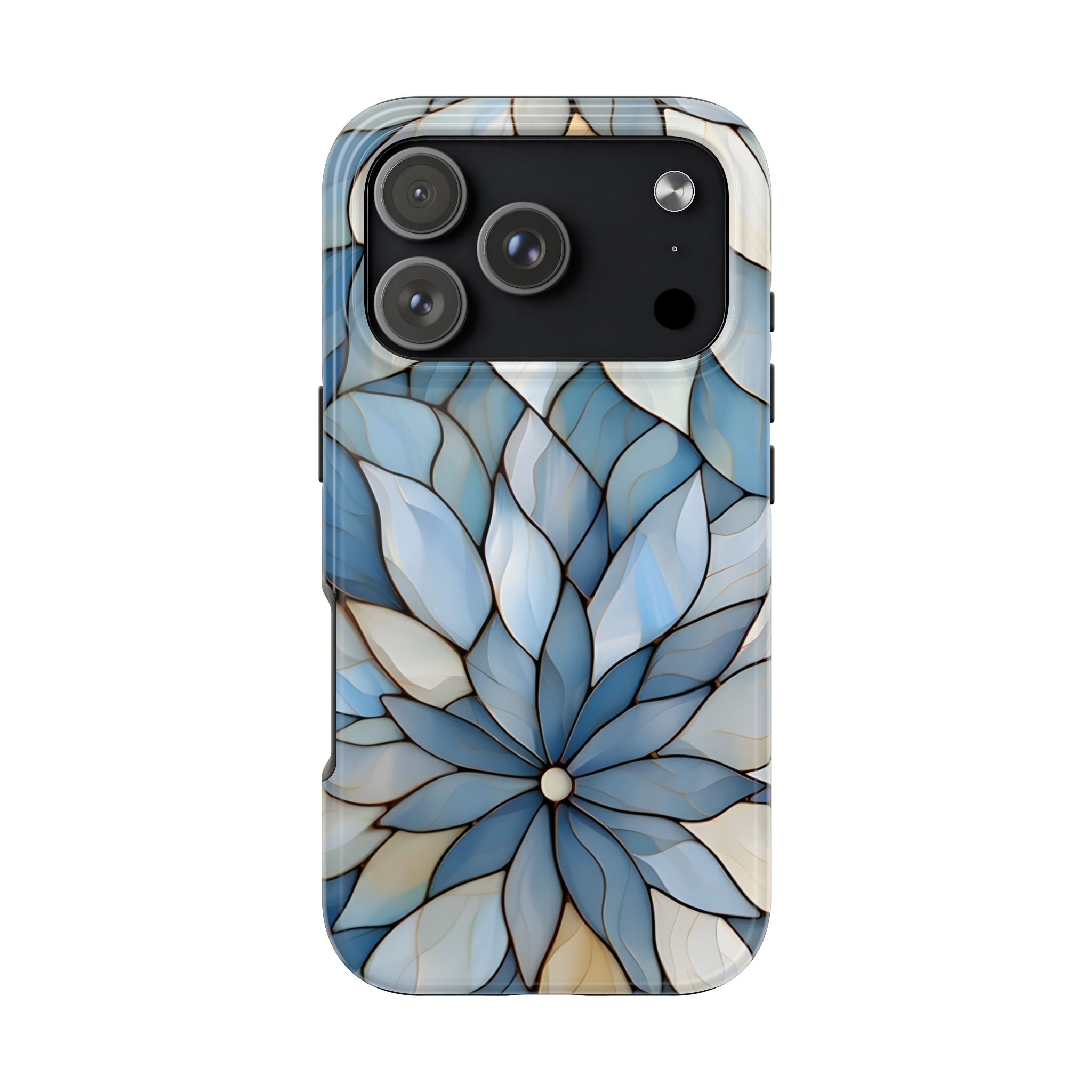Blue Stained Glass Inspired Phone Case for iPhone and Samsung Galaxy Series