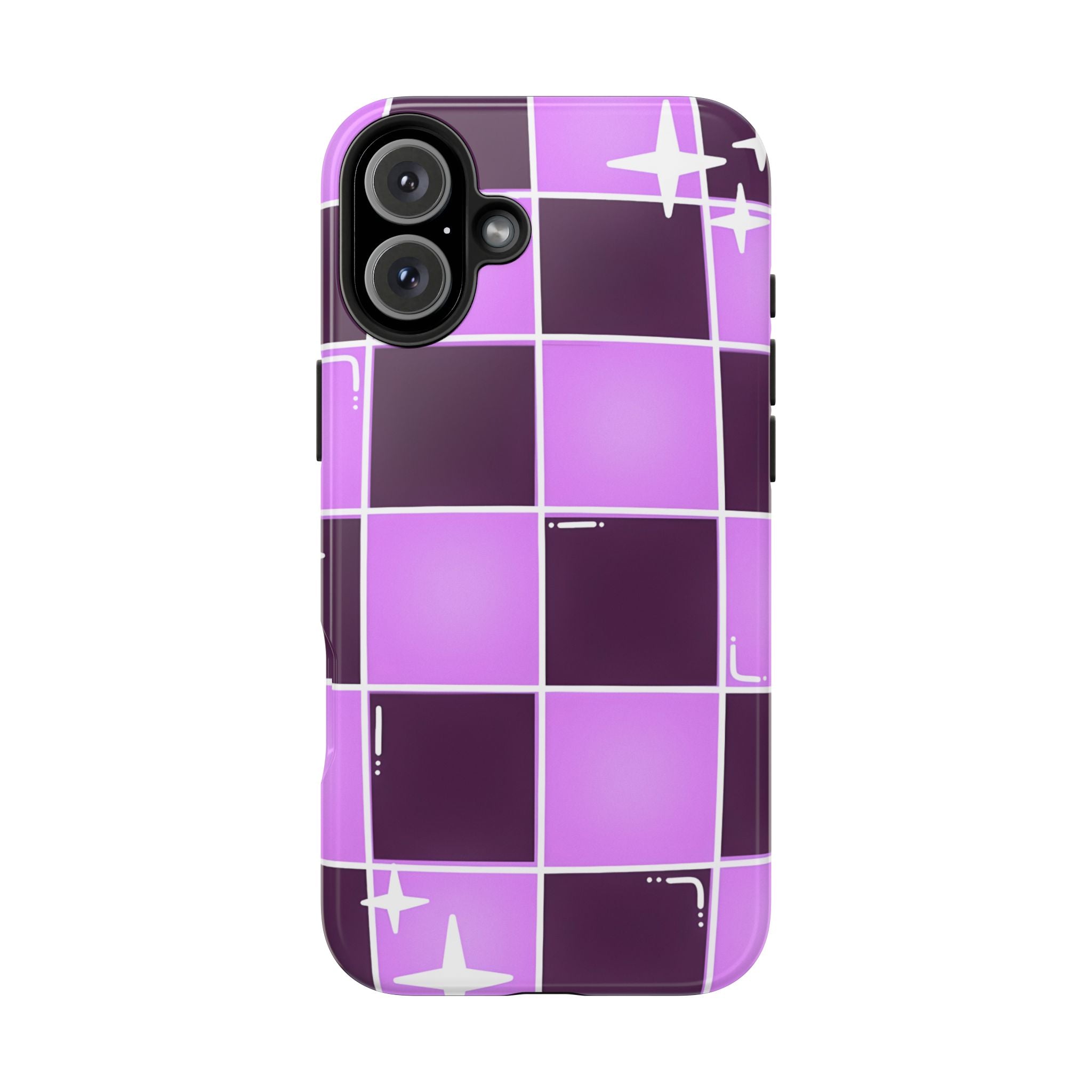 Purple Checkerboard Tough Phone Case for iPhone and Samsung Galaxy Series