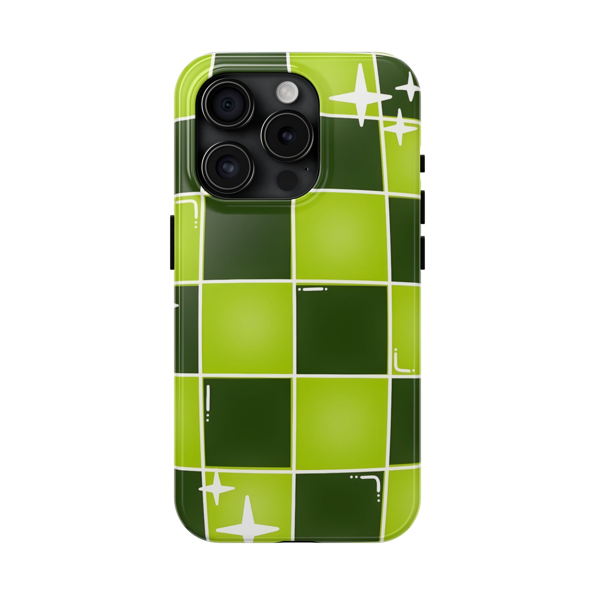 Green Checkered Tough Phone Case for iPhone and Samsung Galaxy Series