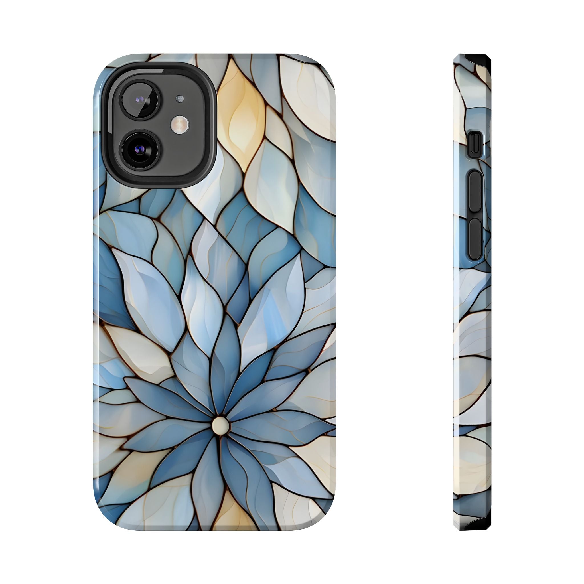 Blue Stained Glass Inspired Phone Case for iPhone and Samsung Galaxy Series