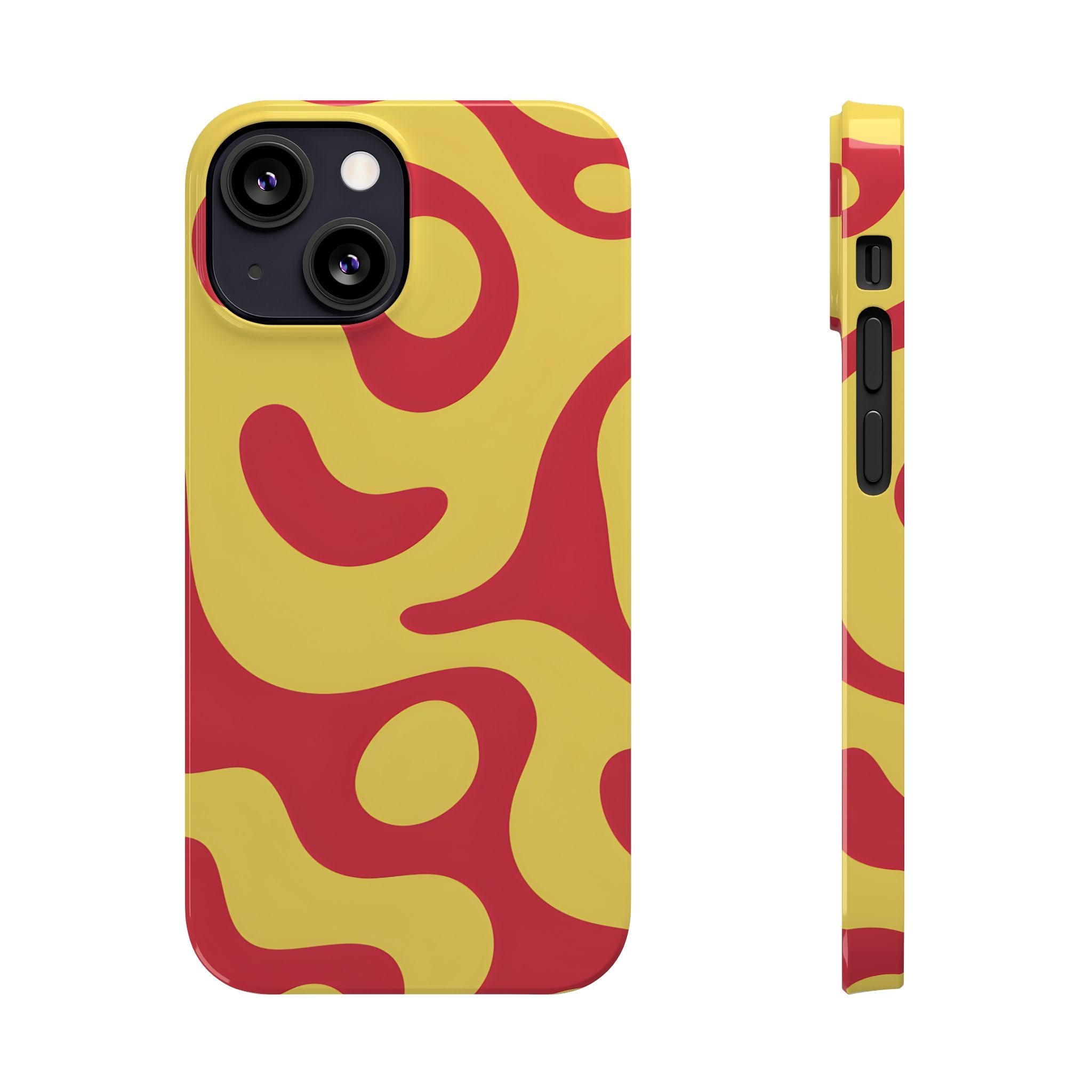 Orange Wavy Pattern Slim Phone Case for iPhone and Samsung Galaxy Series