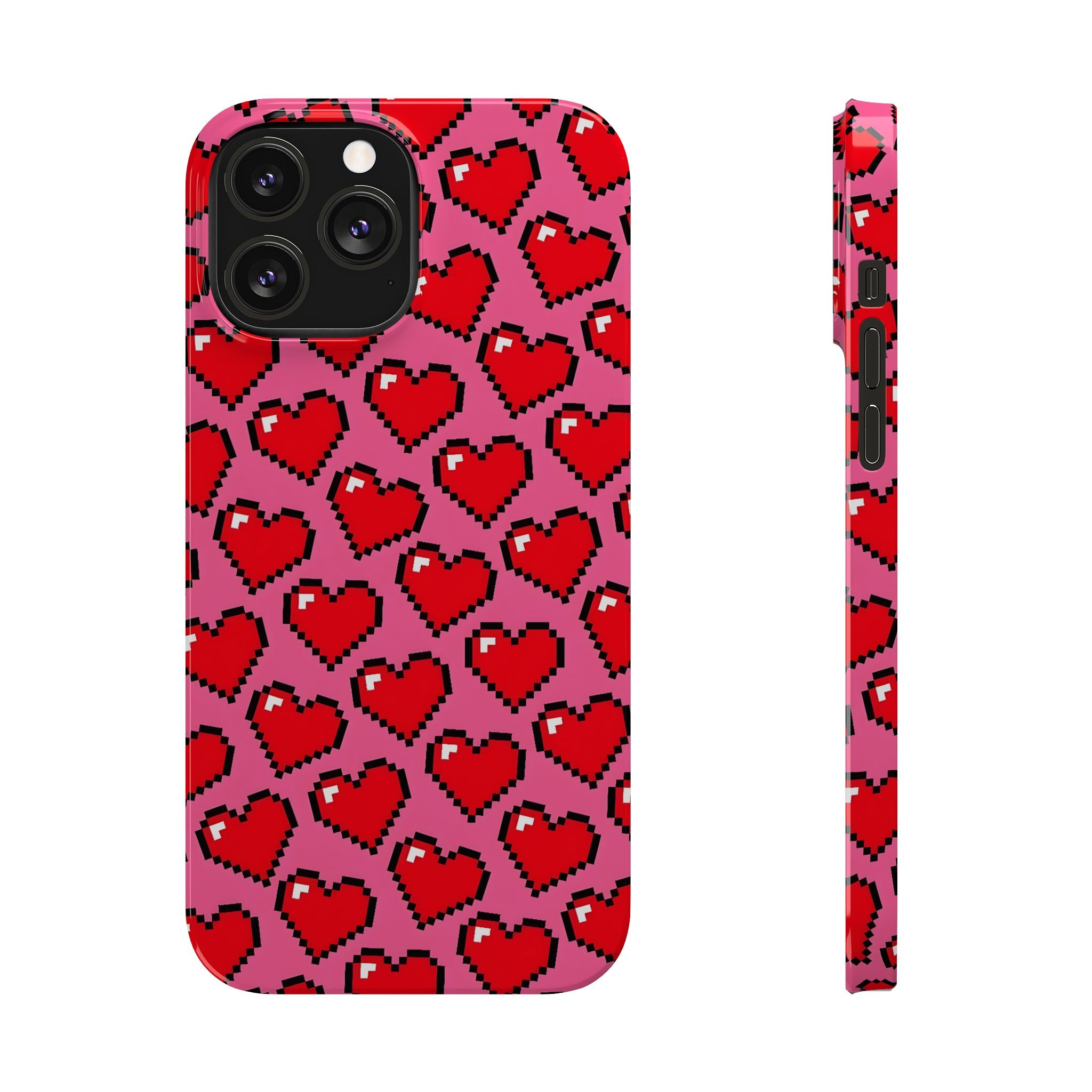 Pixel Hearts Slim Phone Case for iPhone