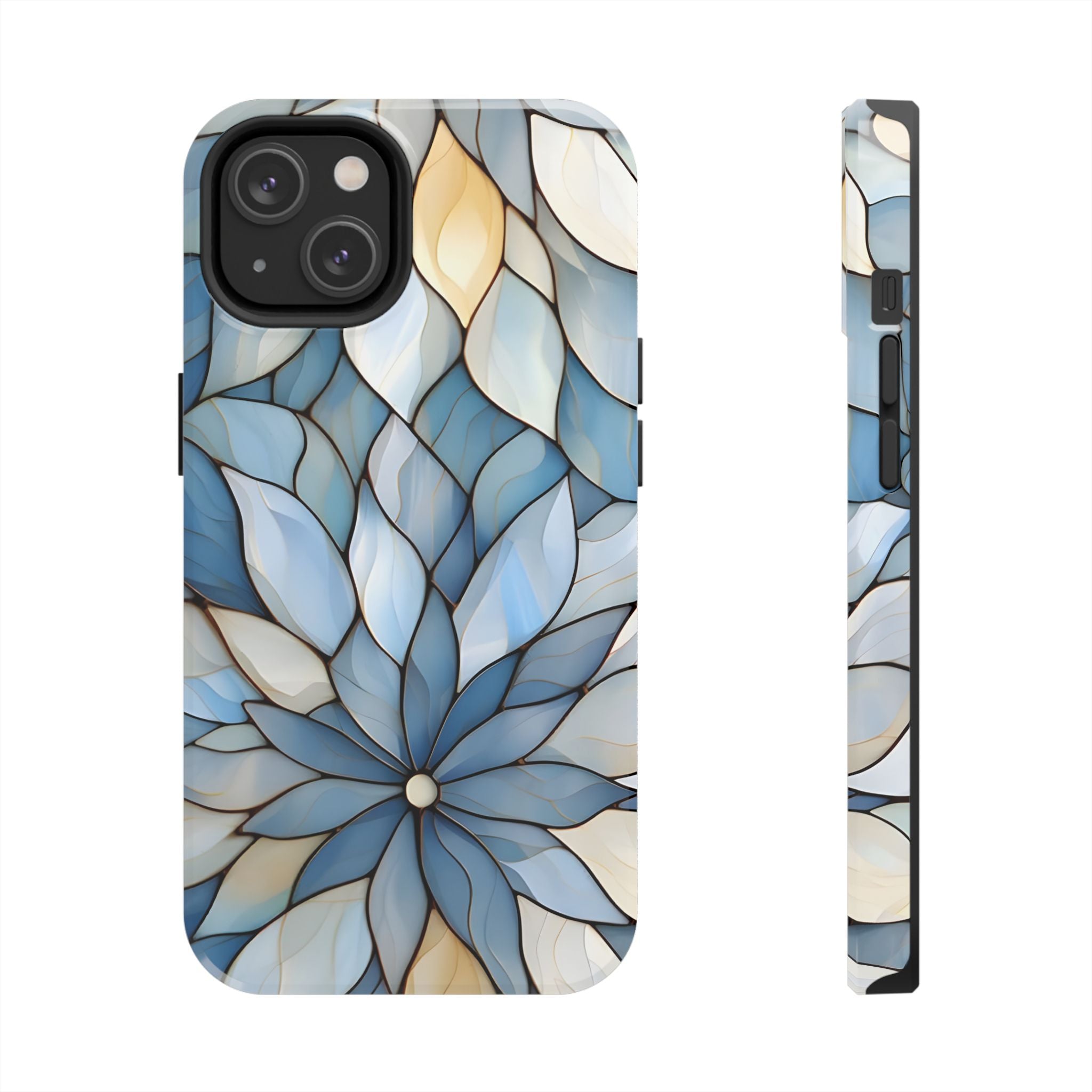 Blue Stained Glass Inspired Phone Case for iPhone and Samsung Galaxy Series