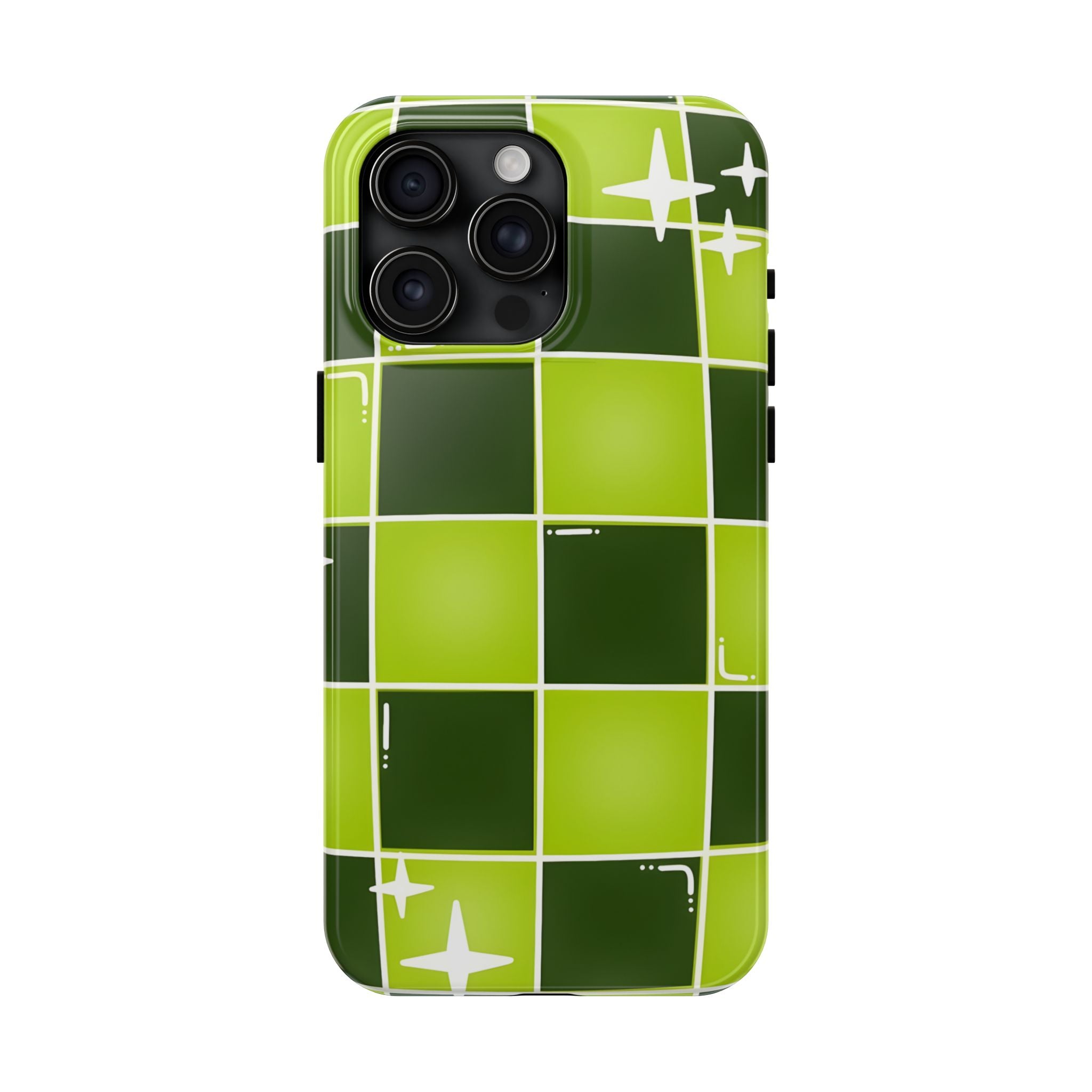 Green Checkered Tough Phone Case for iPhone and Samsung Galaxy Series