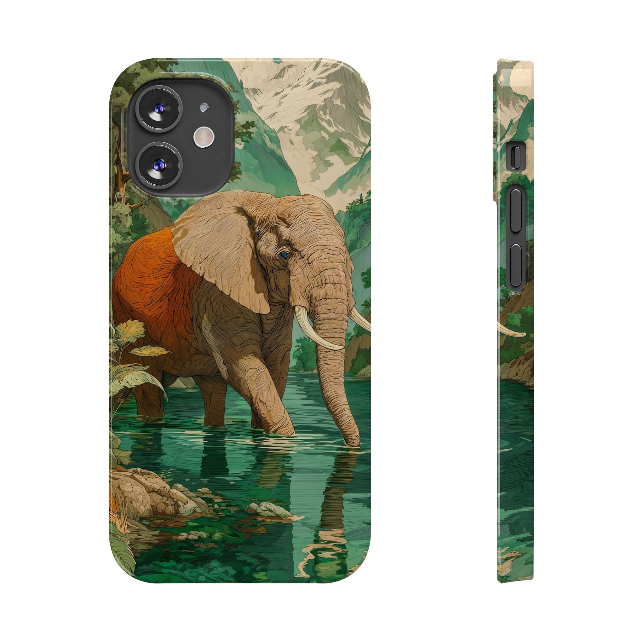 Elephant Animal Motif Slim Phone Case for iPhone