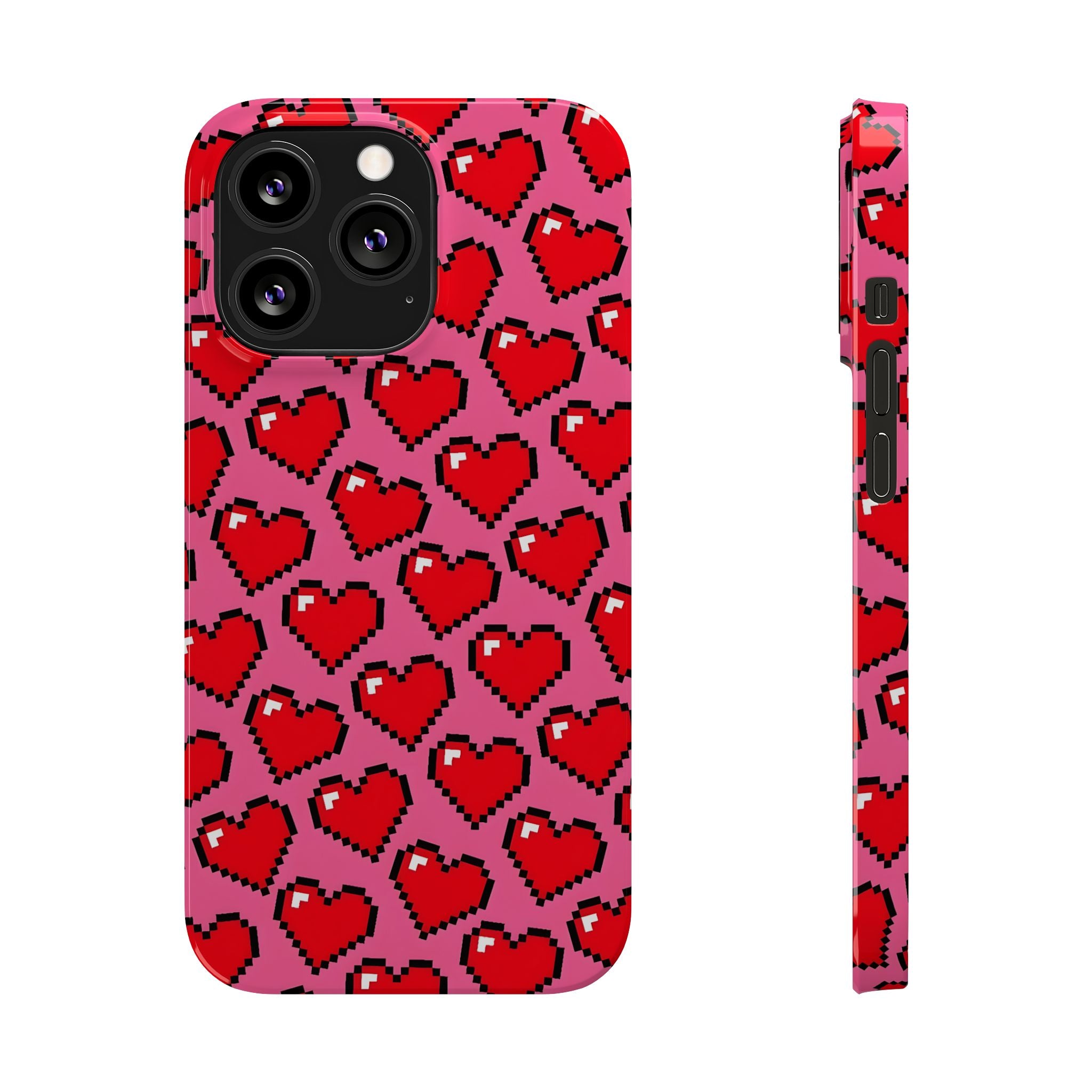 Pixel Hearts Slim Phone Case for iPhone