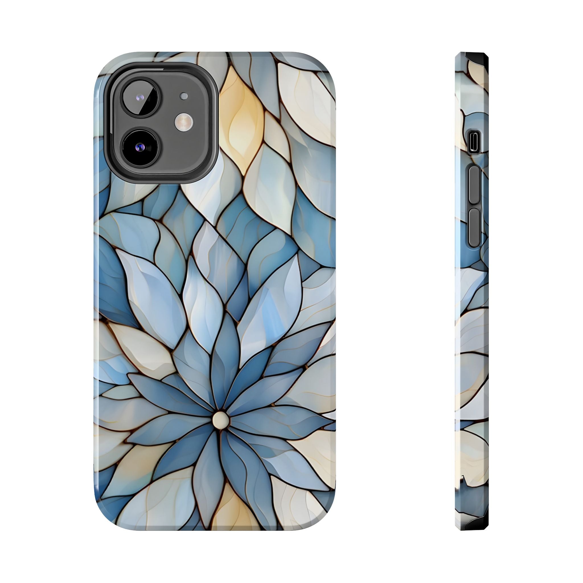 Blue Stained Glass Inspired Phone Case for iPhone and Samsung Galaxy Series