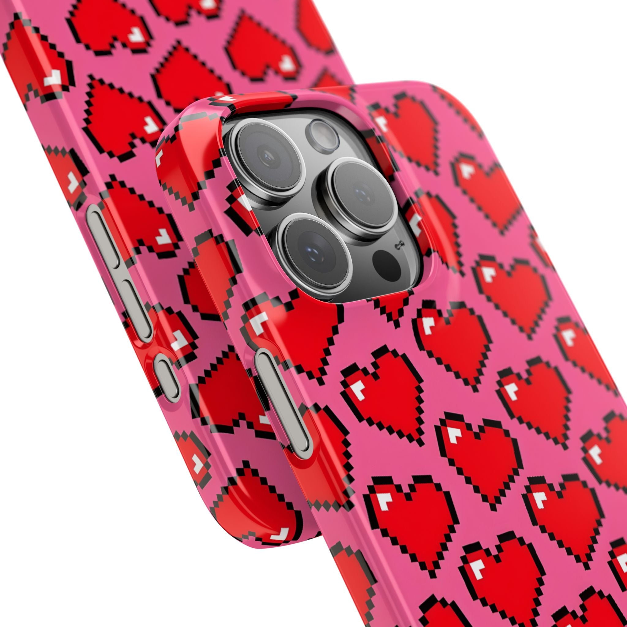 Pixel Hearts Slim Phone Case for iPhone