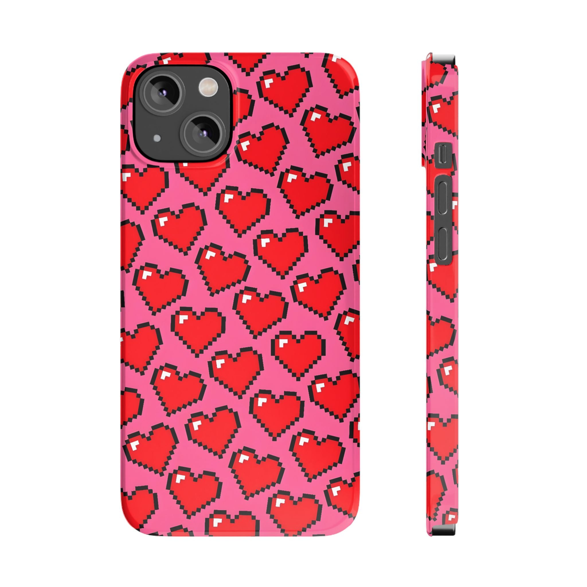Pixel Hearts Slim Phone Case for iPhone