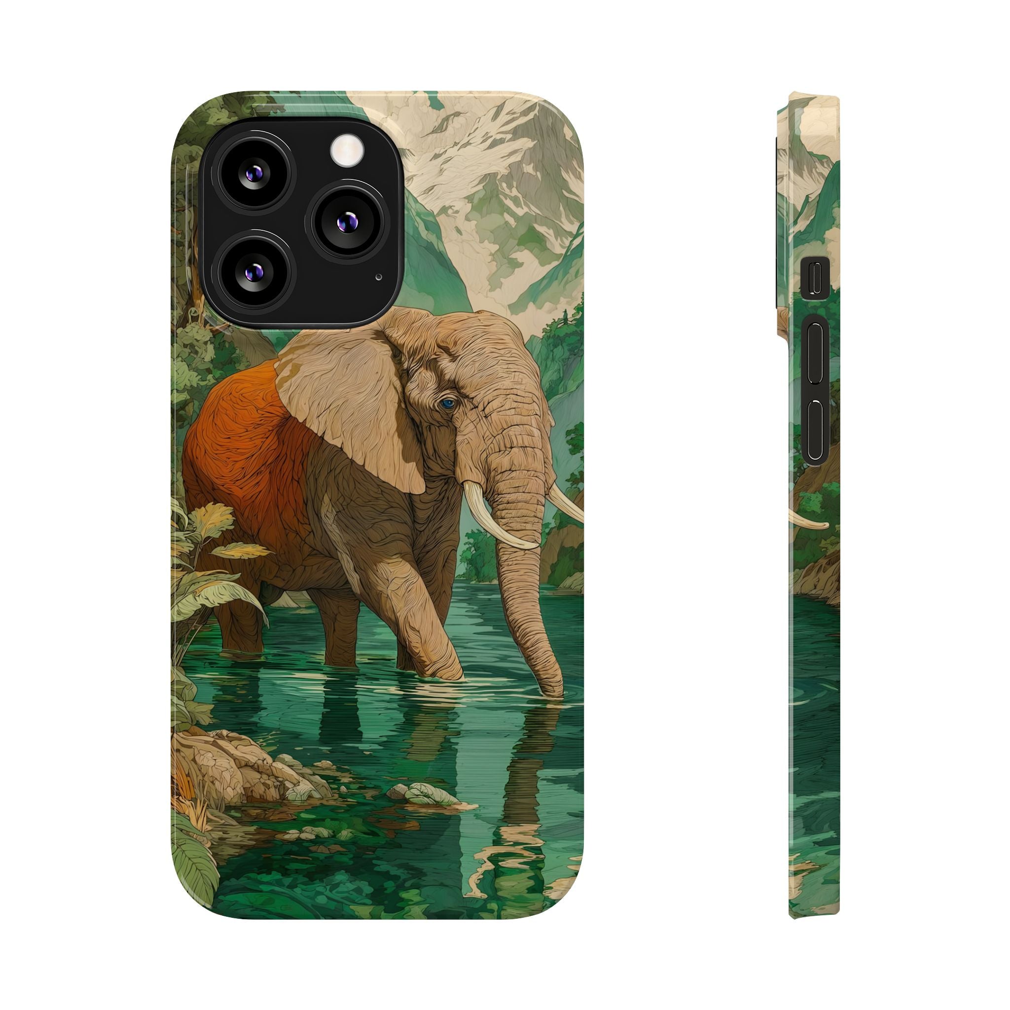 Elephant Animal Motif Slim Phone Case for iPhone