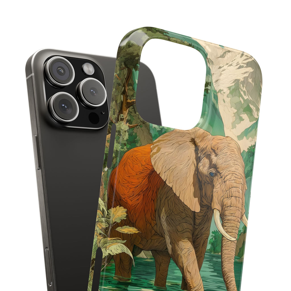 Elephant Animal Motif Slim Phone Case for iPhone