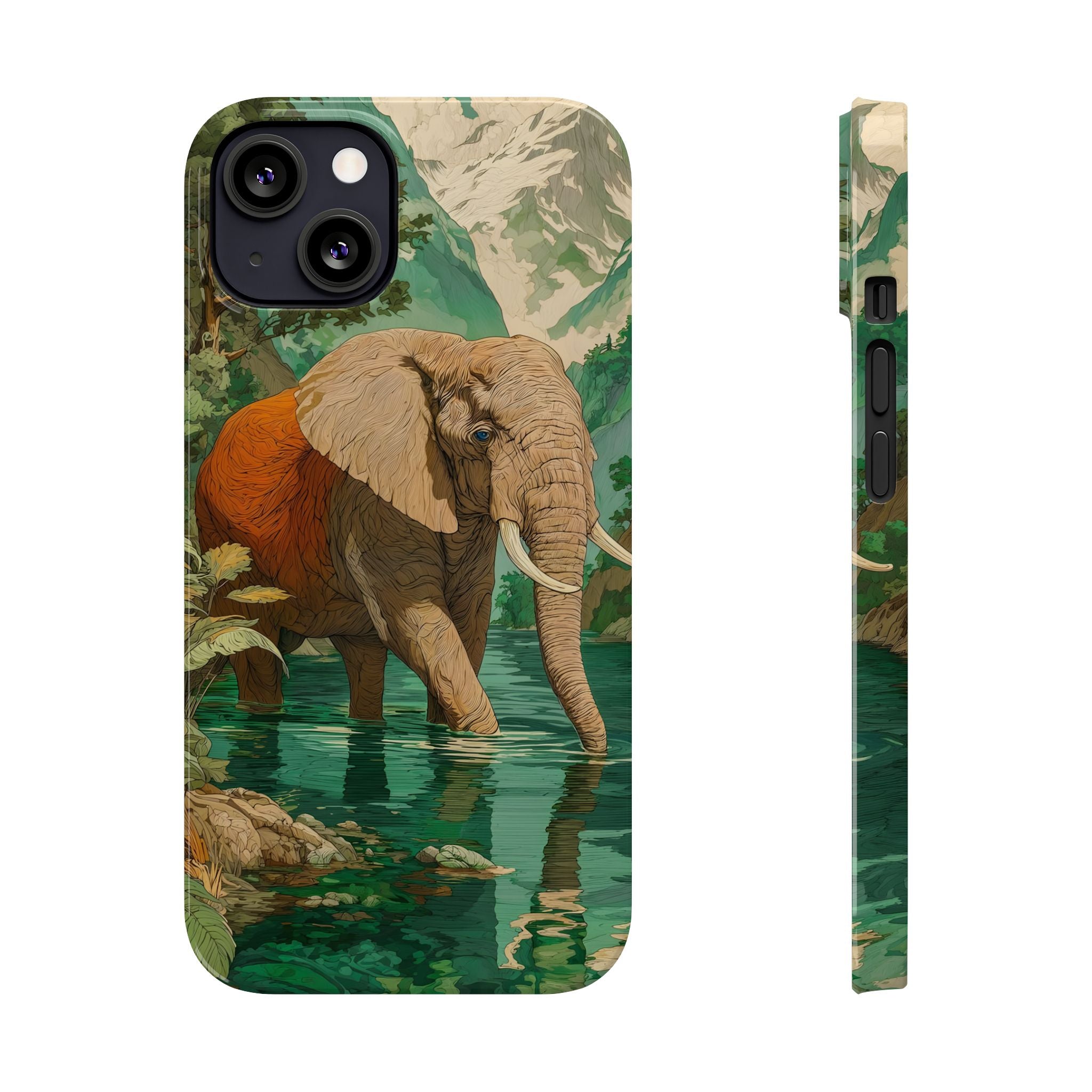 Elephant Animal Motif Slim Phone Case for iPhone