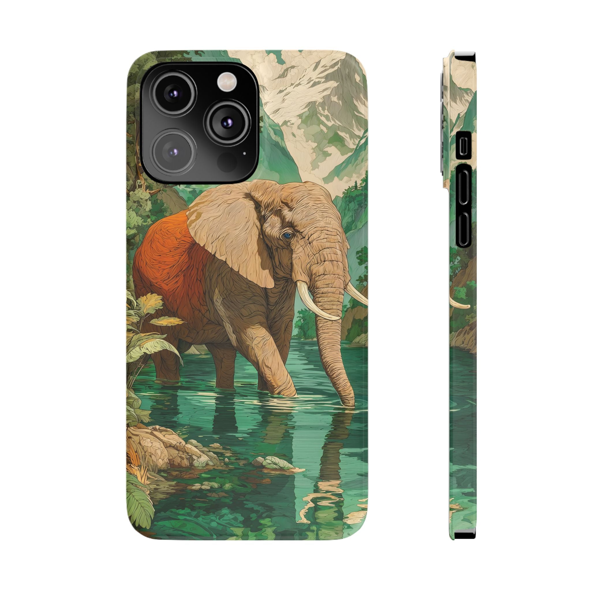 Elephant Animal Motif Slim Phone Case for iPhone
