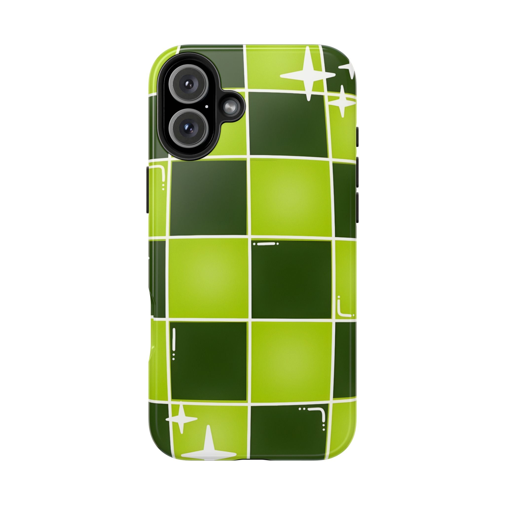 Green Checkered Tough Phone Case for iPhone and Samsung Galaxy Series