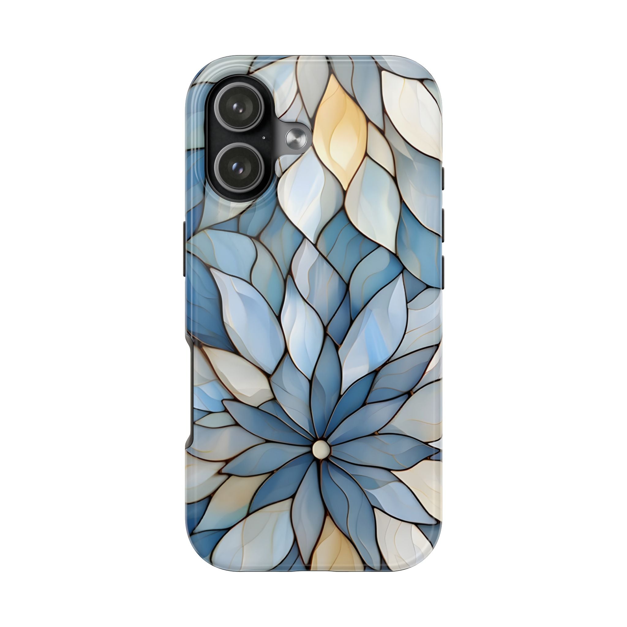Blue Stained Glass Inspired Phone Case for iPhone and Samsung Galaxy Series