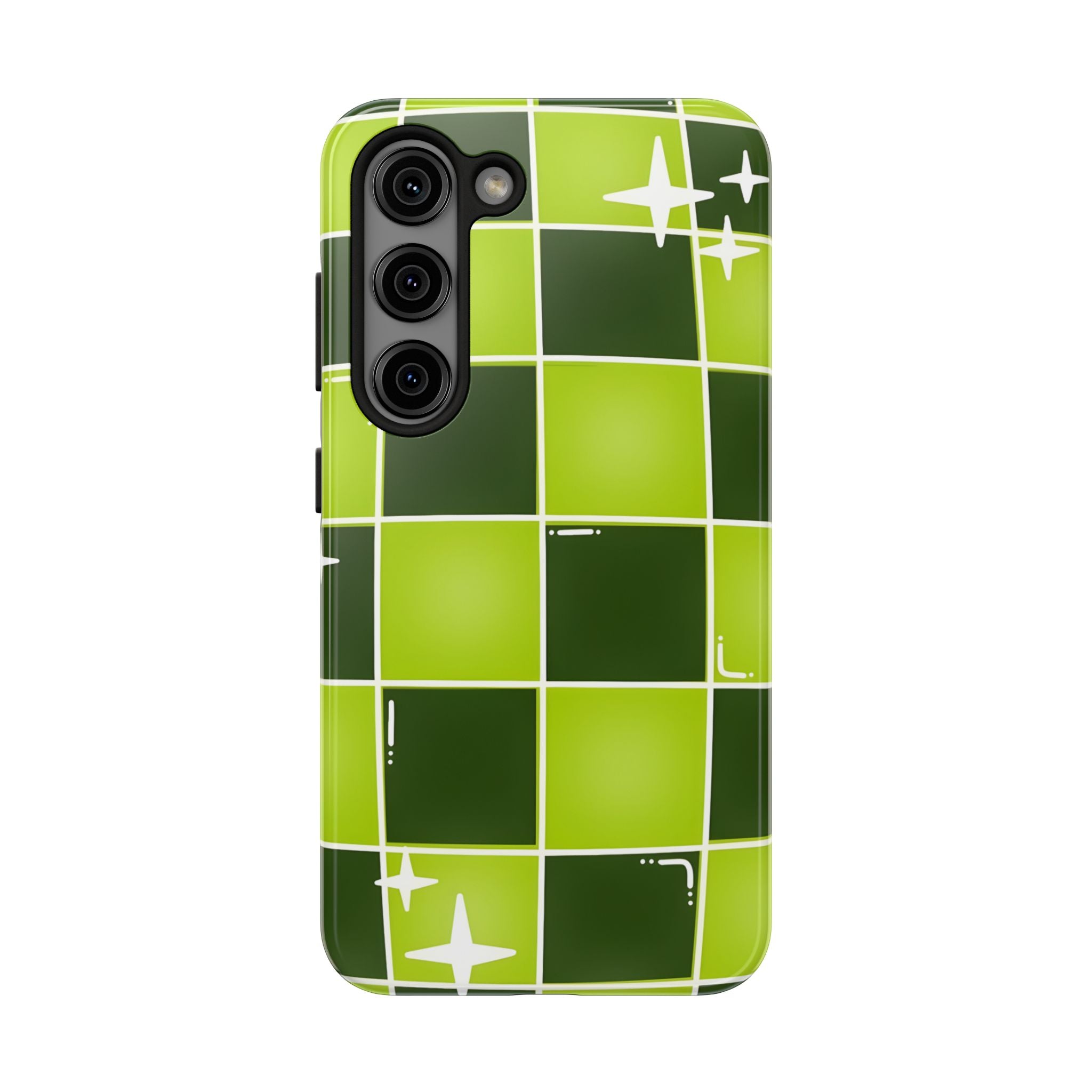 Green Checkered Tough Phone Case for iPhone and Samsung Galaxy Series