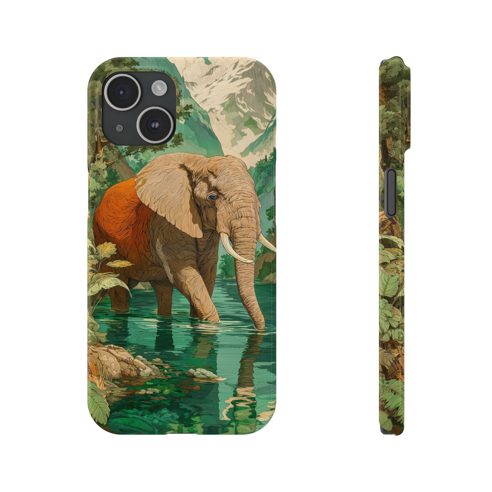 Elephant Animal Motif Slim Phone Case for iPhone