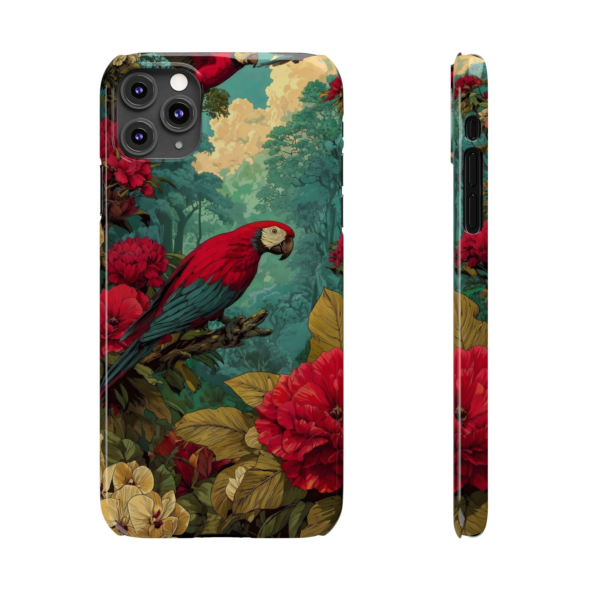 Parrot Bird Animal Motif Slim Phone Case for iPhone