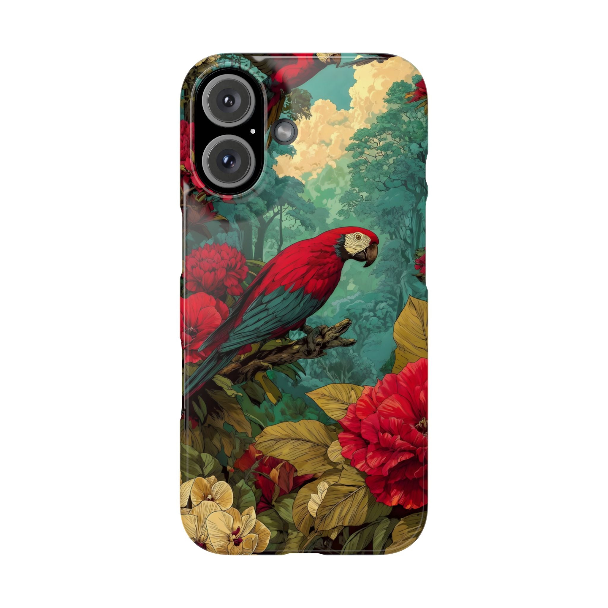 Parrot Bird Animal Motif Slim Phone Case for iPhone
