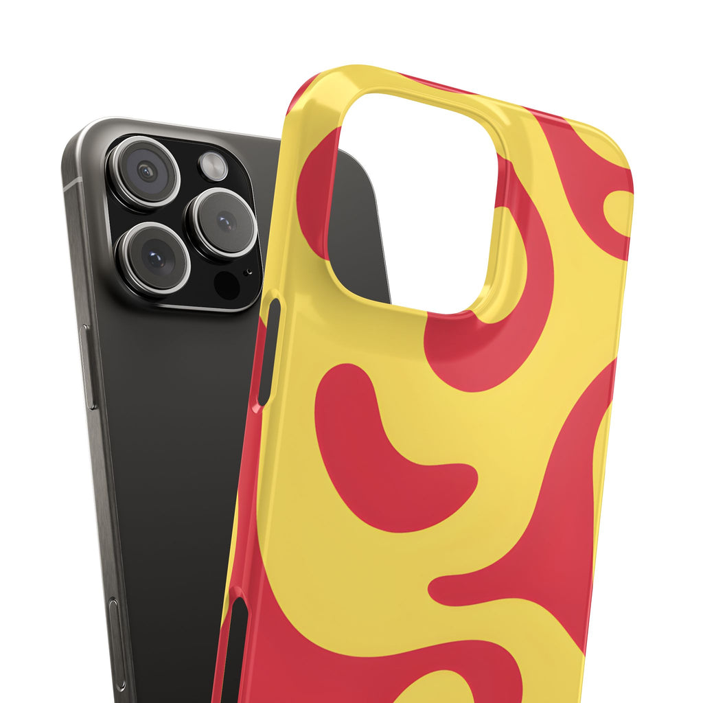 Orange Wavy Pattern Slim Phone Case for iPhone and Samsung Galaxy Series