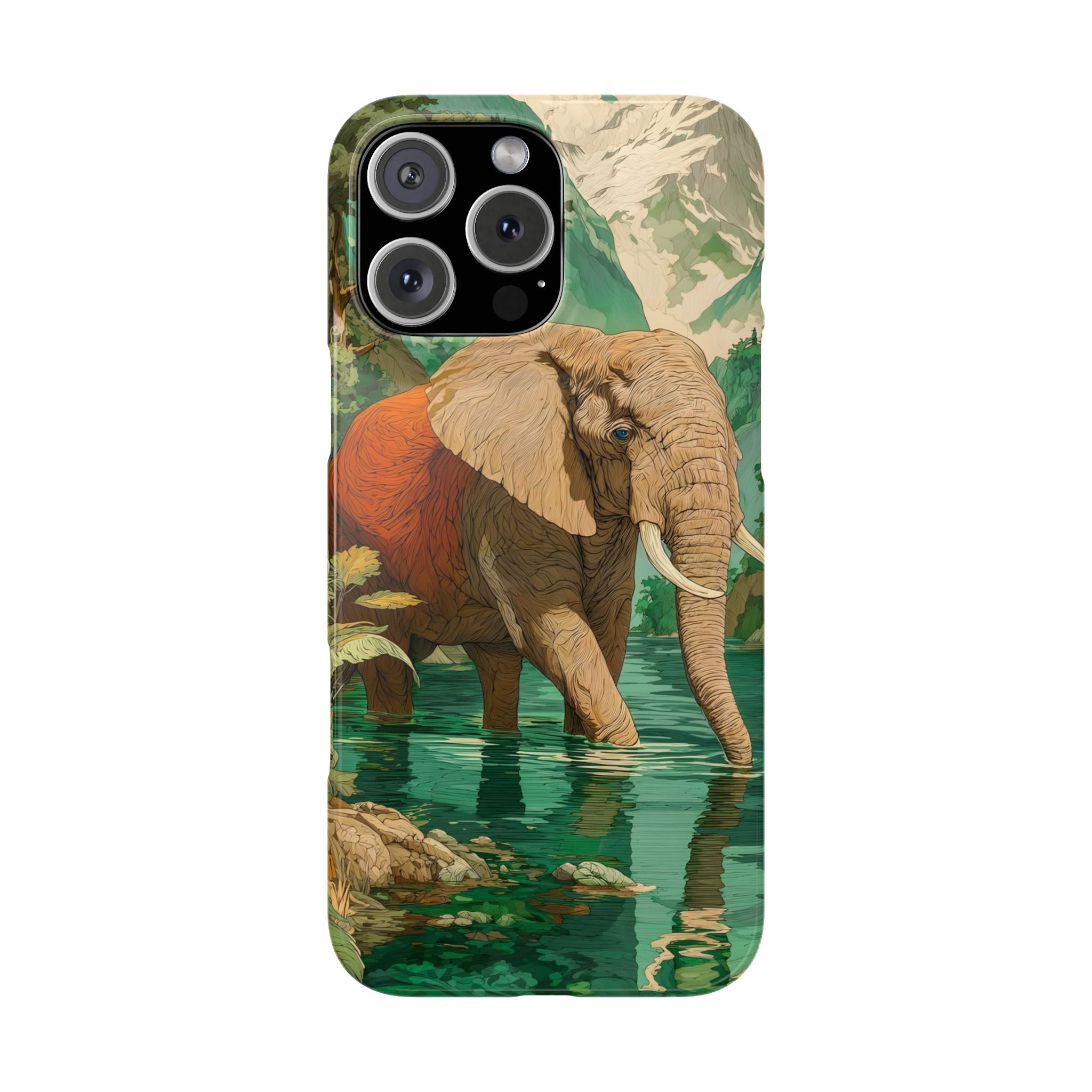 Elephant Animal Motif Slim Phone Case for iPhone