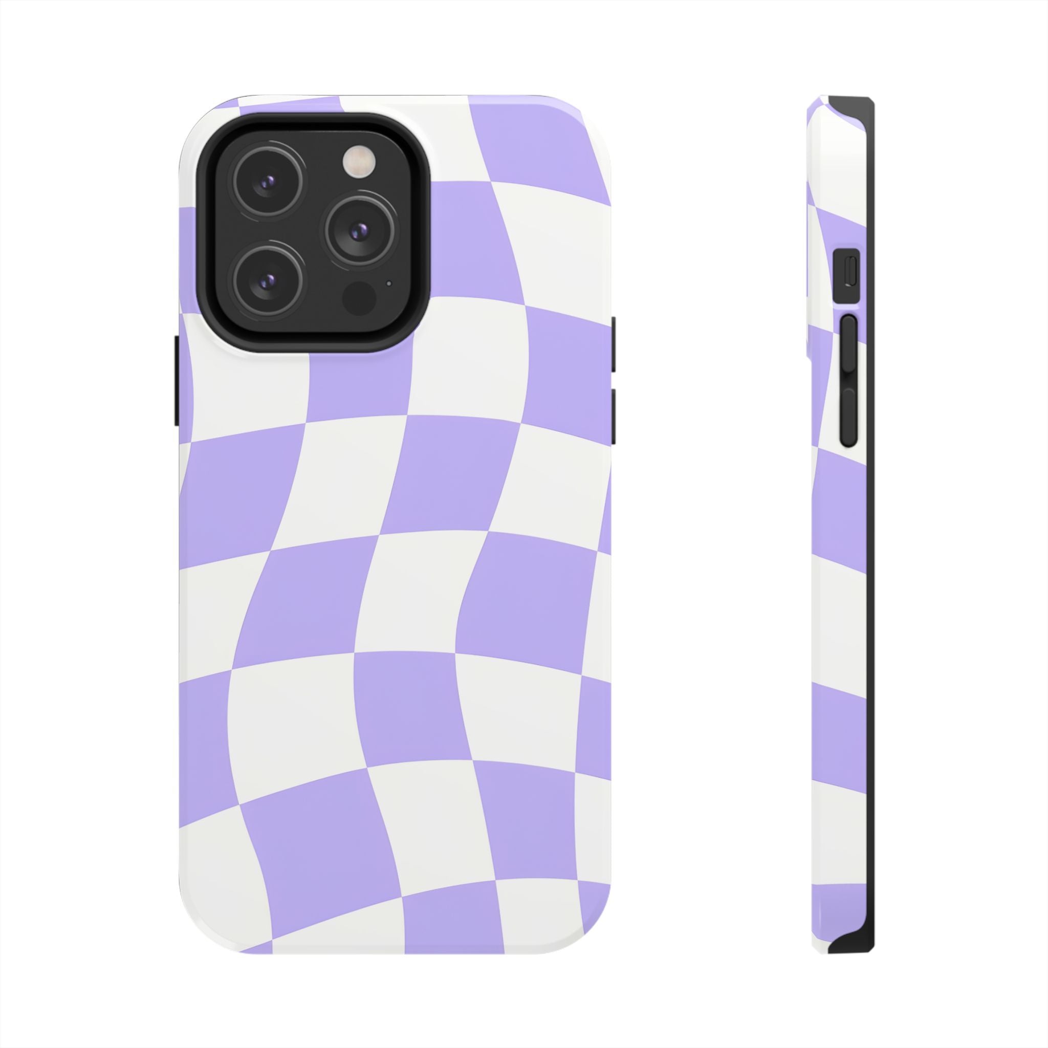 Purple Checkered Tough Phone Case for iPhone and Samsung Galaxy Series