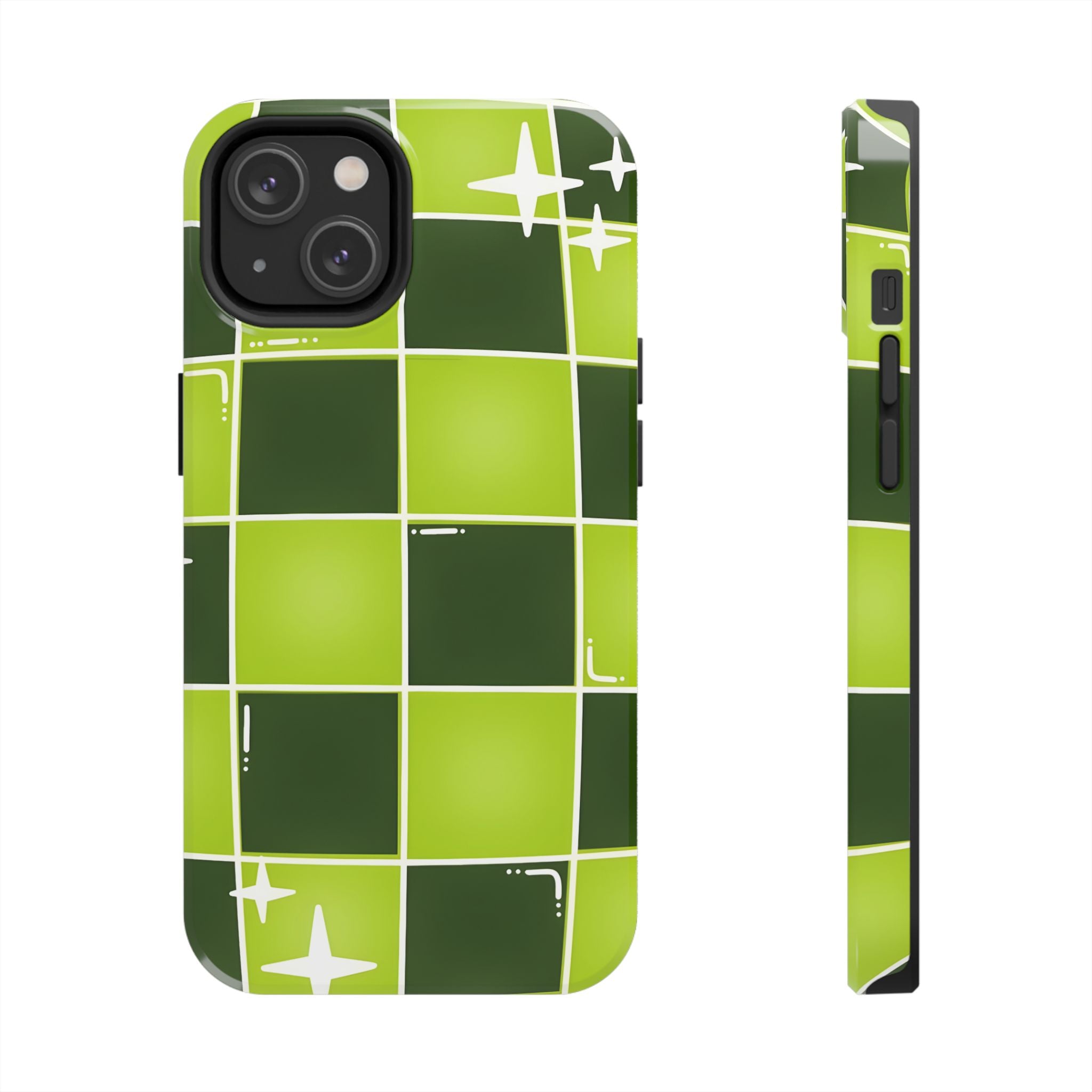 Green Checkered Tough Phone Case for iPhone and Samsung Galaxy Series