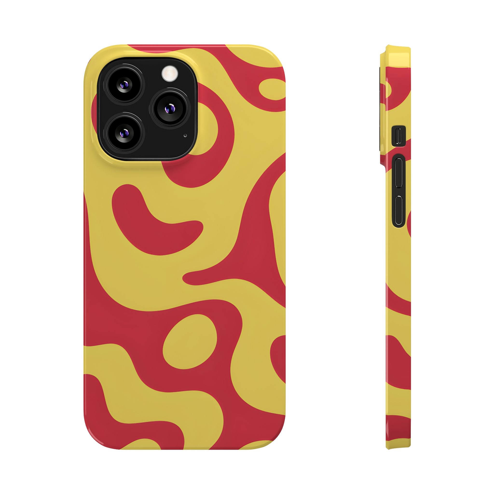 Orange Wavy Pattern Slim Phone Case for iPhone and Samsung Galaxy Series