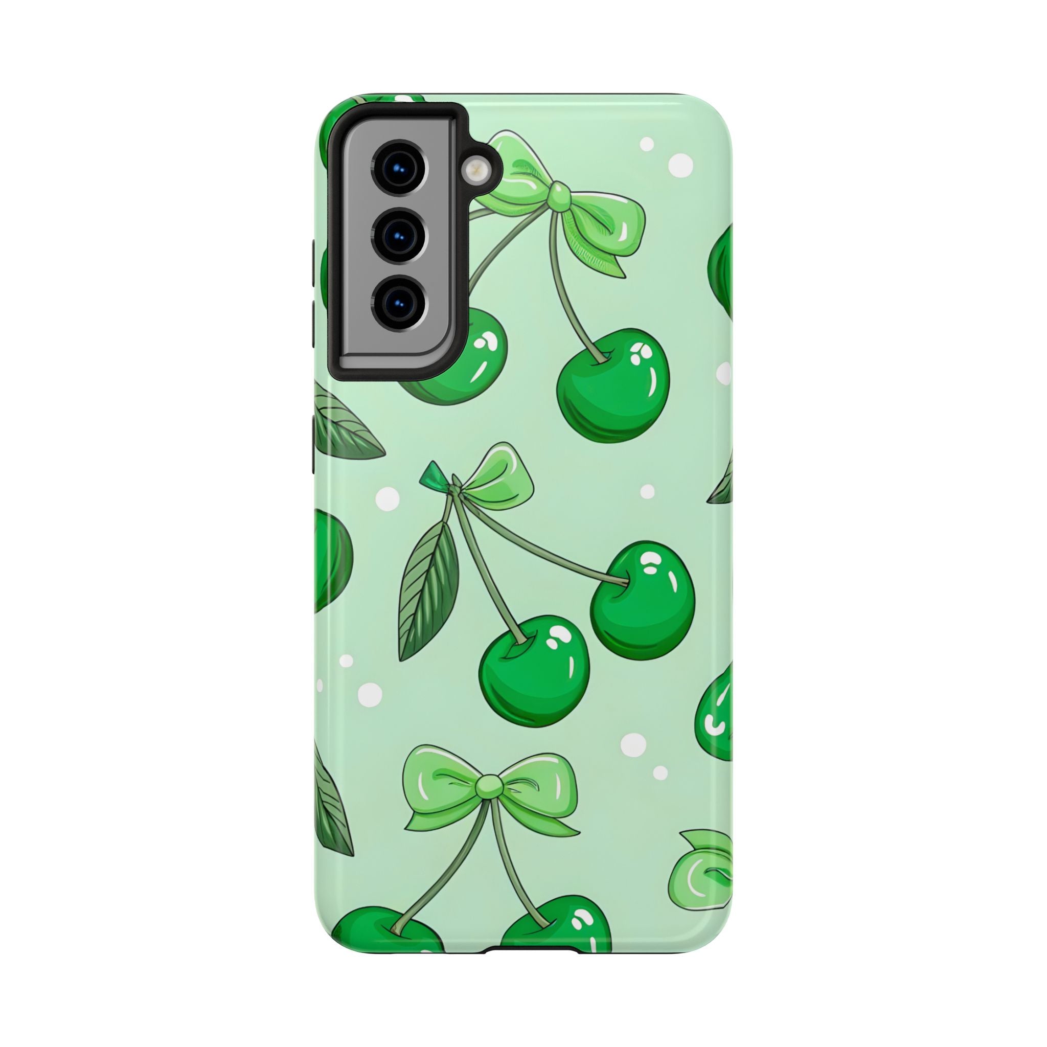 Green Cherry Phone Case for iPhone and Samsung Galaxy Series