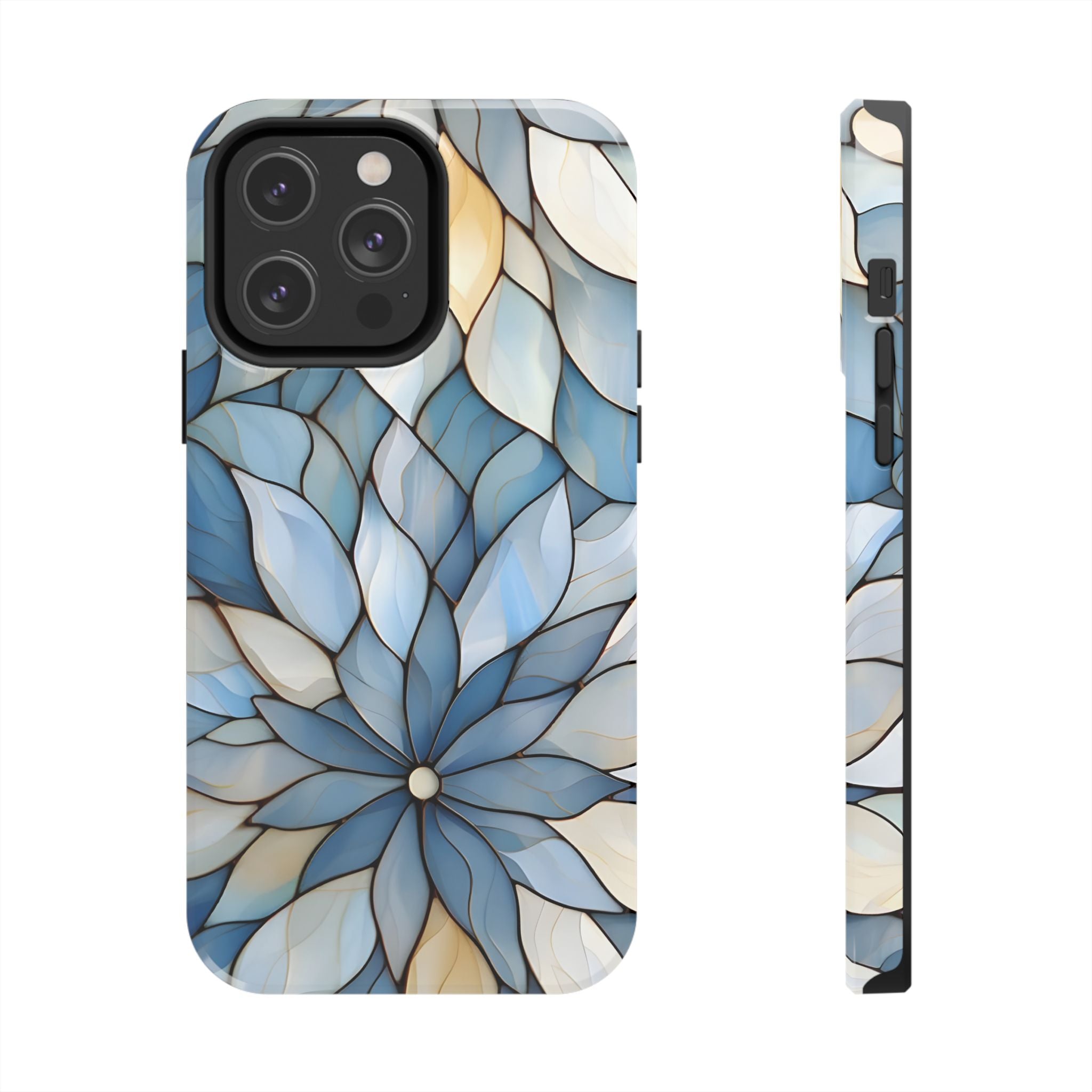 Blue Stained Glass Inspired Phone Case for iPhone and Samsung Galaxy Series