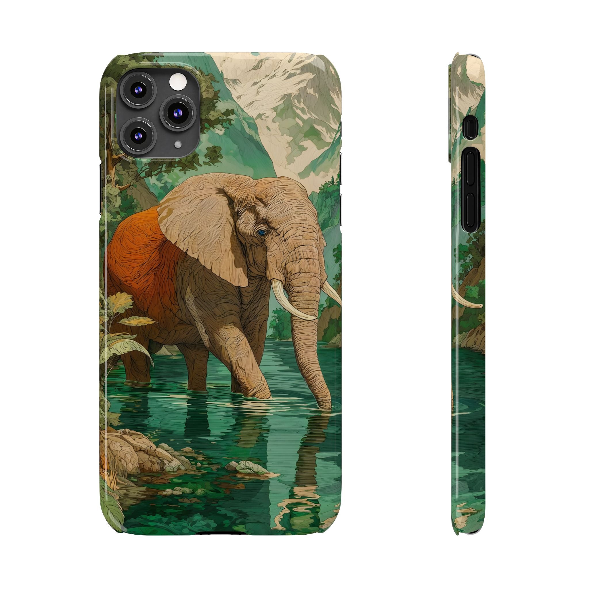 Elephant Animal Motif Slim Phone Case for iPhone