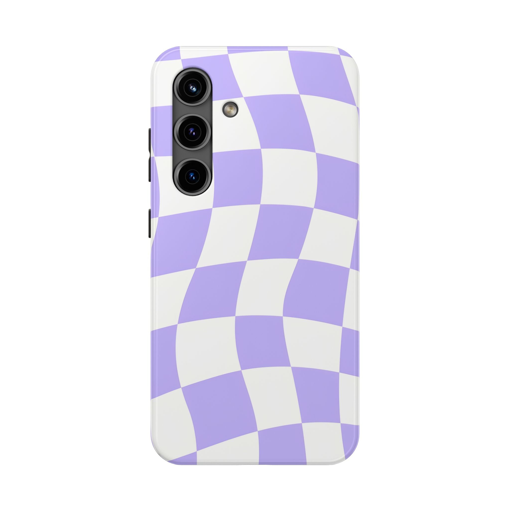 Purple Checkered Tough Phone Case for iPhone and Samsung Galaxy Series