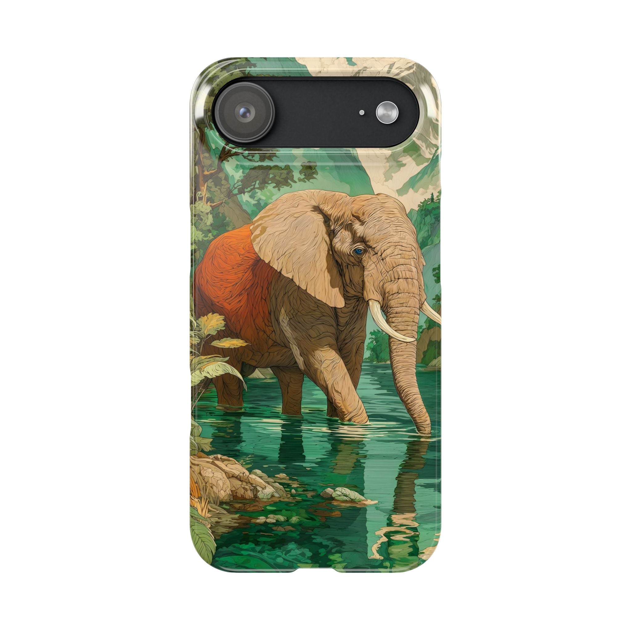 Elephant Animal Motif Slim Phone Case for iPhone