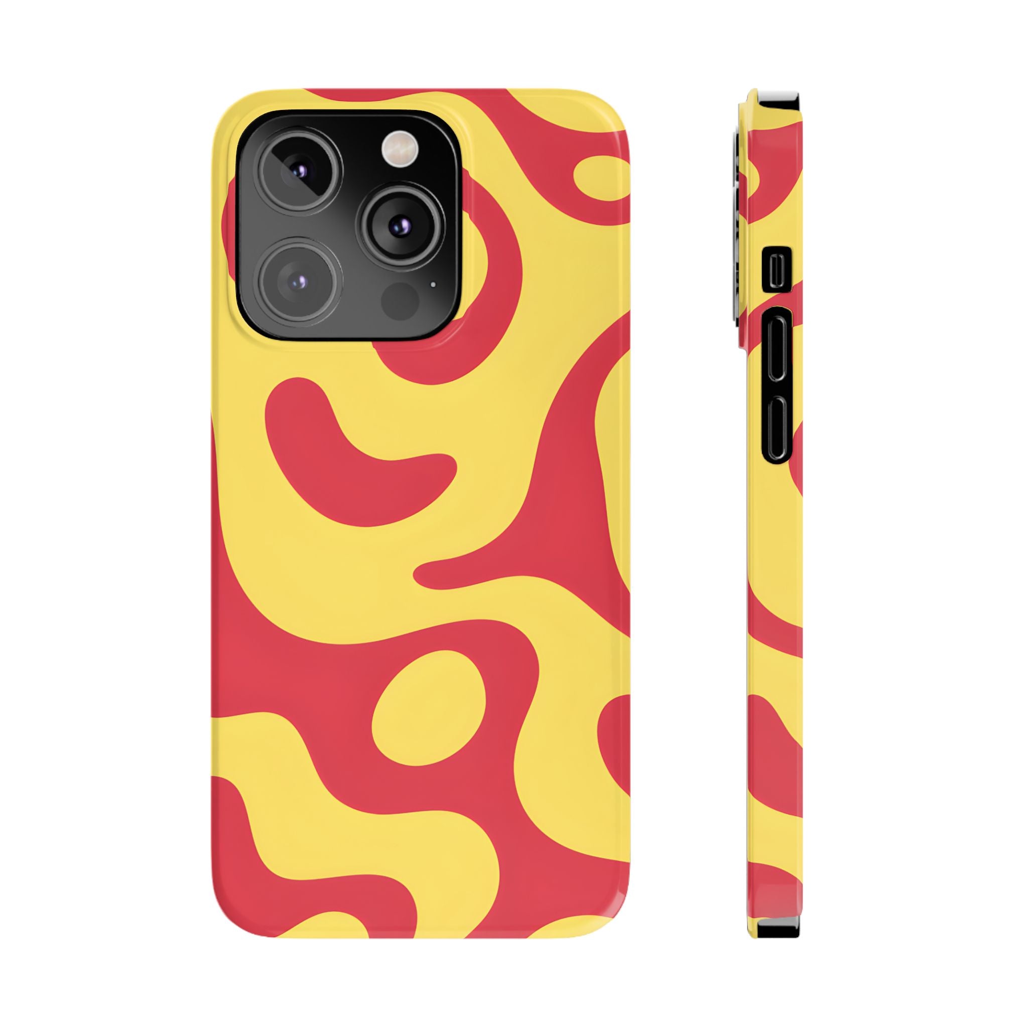 Orange Wavy Pattern Slim Phone Case for iPhone and Samsung Galaxy Series