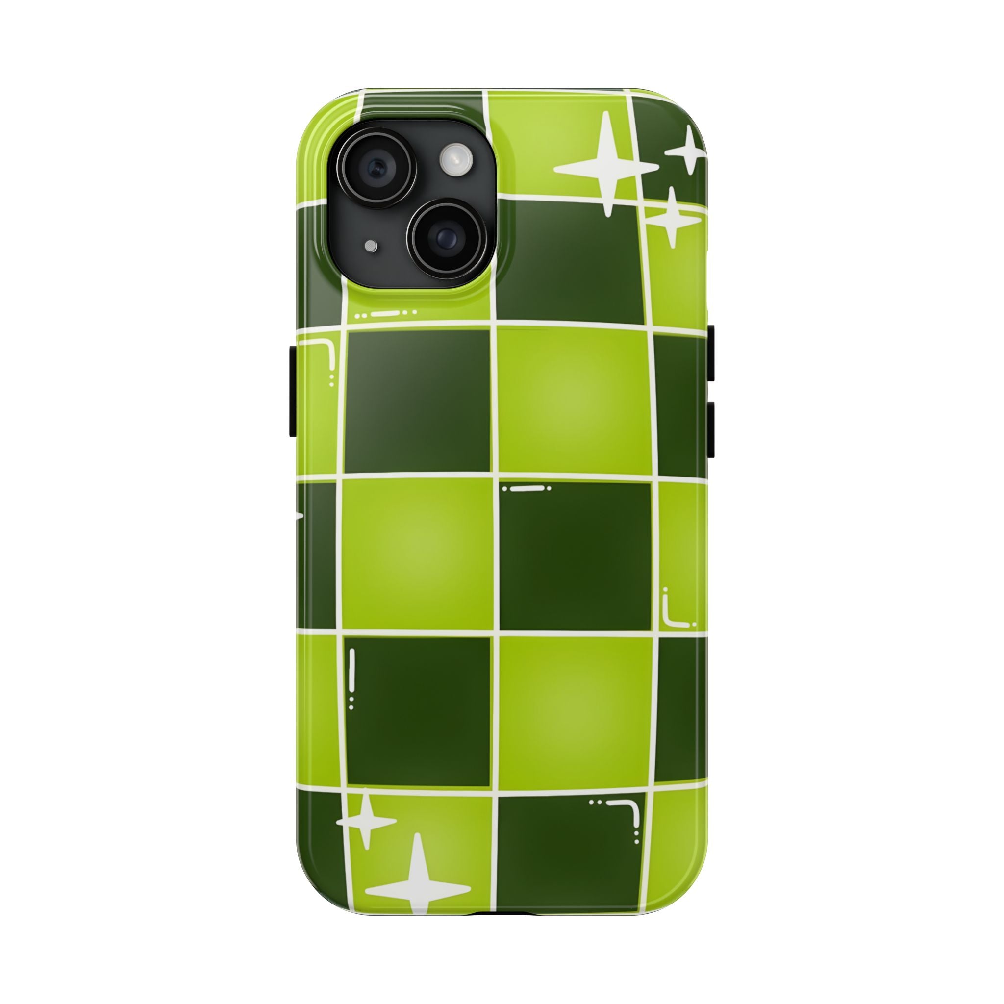 Green Checkered Tough Phone Case for iPhone and Samsung Galaxy Series