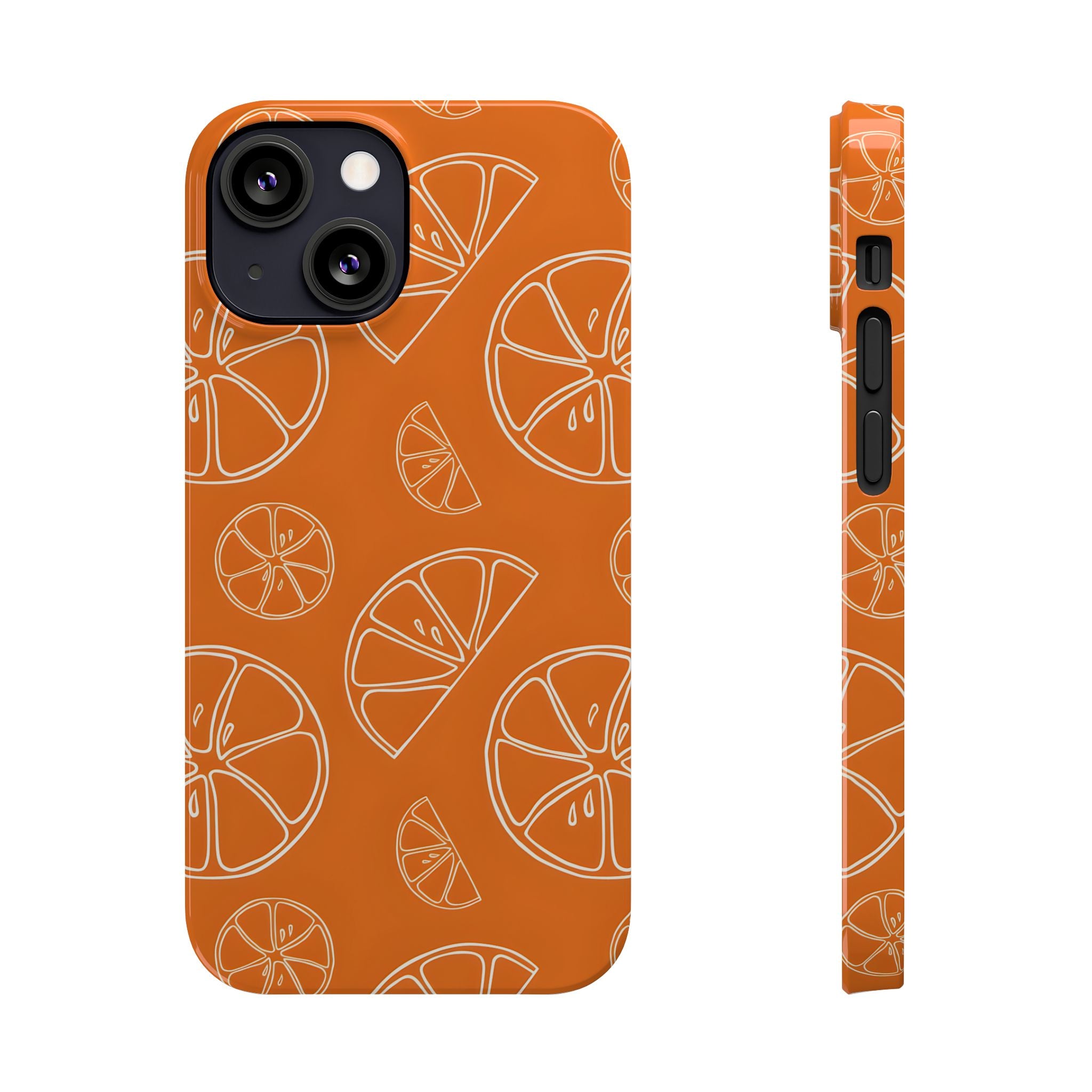 Citrus Orange Slices Slim Phone Case for iPhone