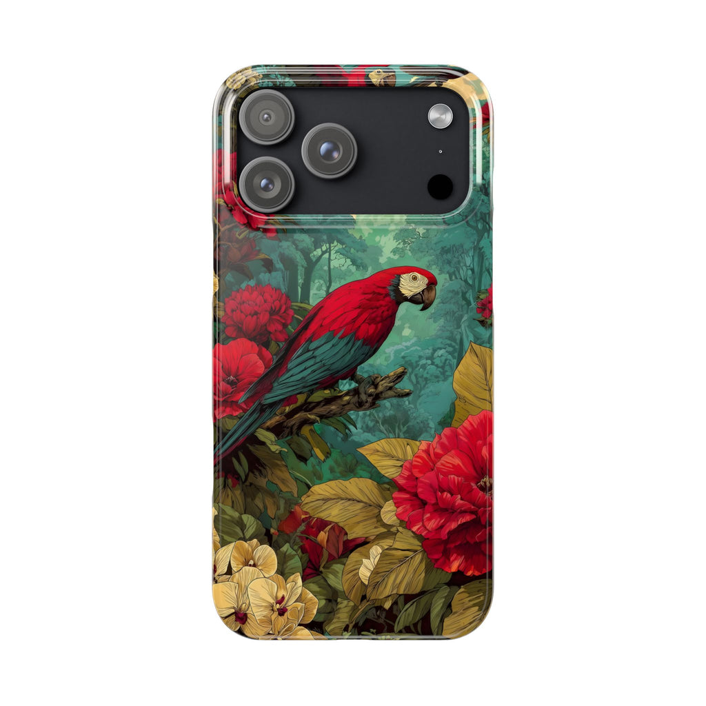 Parrot Bird Animal Motif Slim Phone Case for iPhone