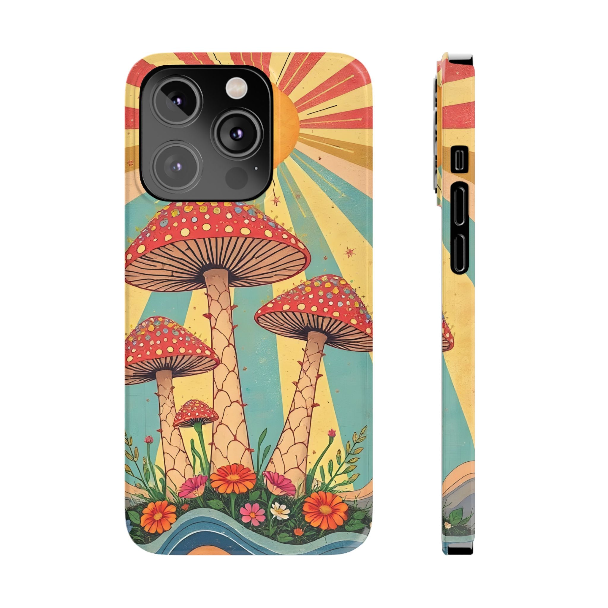 Colorful Cottagecore Slim Phone Case for iPhone and Samsung Galaxy Series