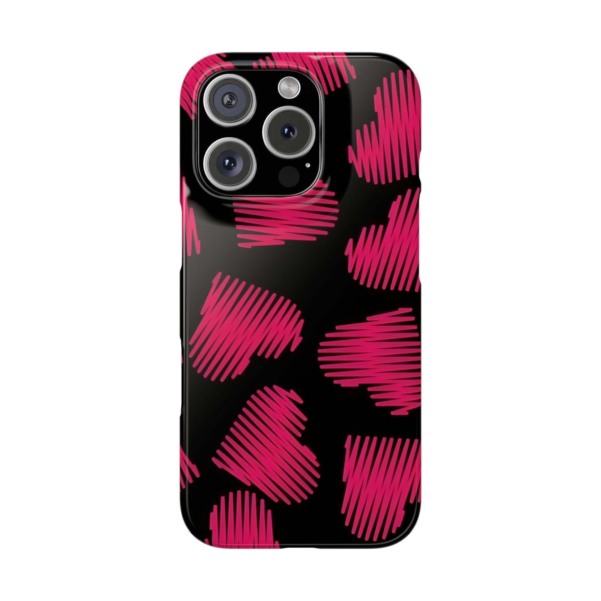 Red Black Heart Phone Case for iPhone