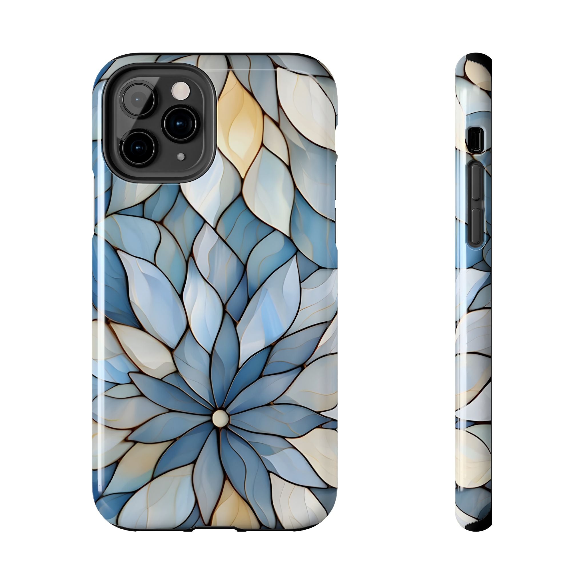 Blue Stained Glass Inspired Phone Case for iPhone and Samsung Galaxy Series