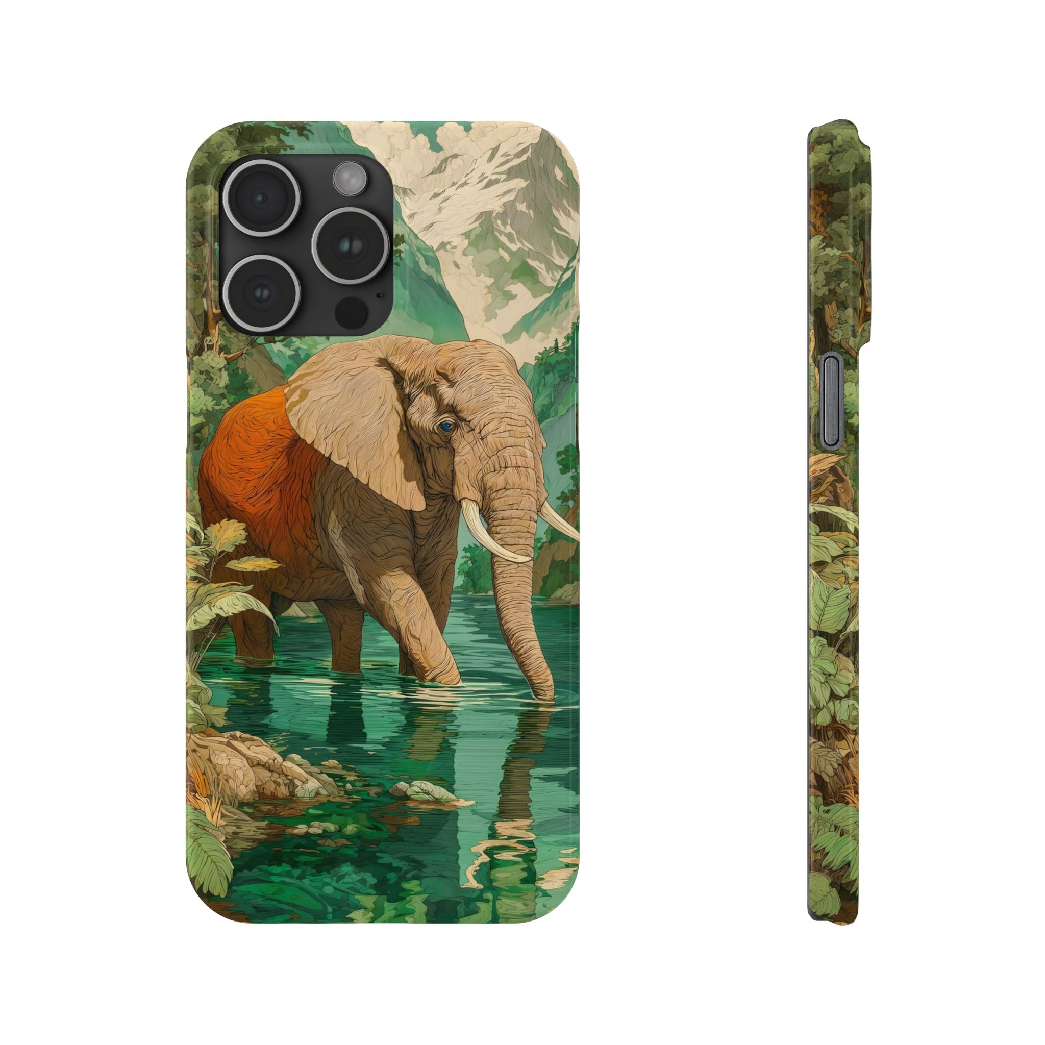 Elephant Animal Motif Slim Phone Case for iPhone