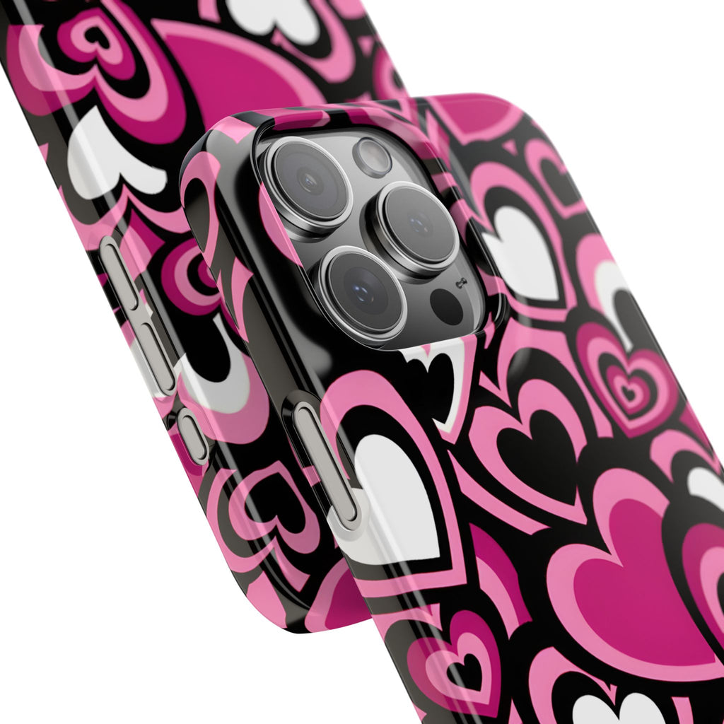 Heart Pattern Slim Phone Case for iPhone