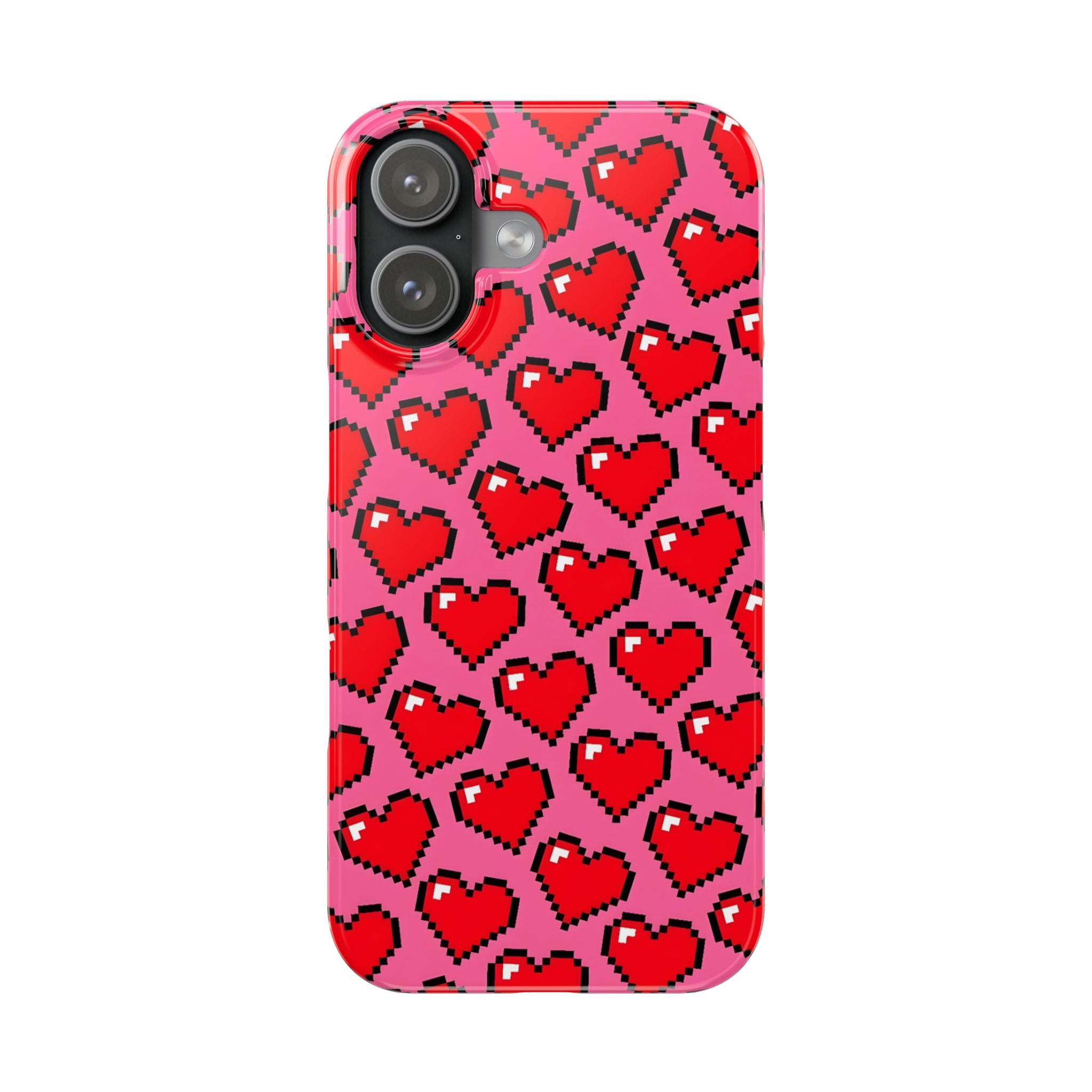 Pixel Hearts Slim Phone Case for iPhone