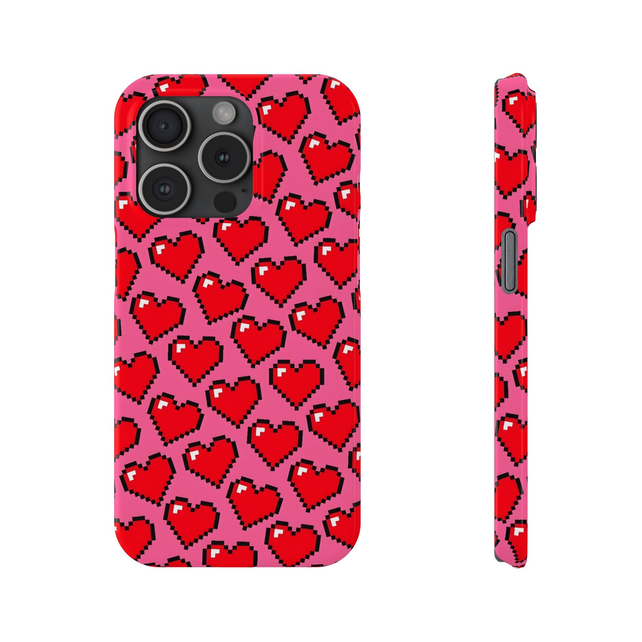 Pixel Hearts Slim Phone Case for iPhone