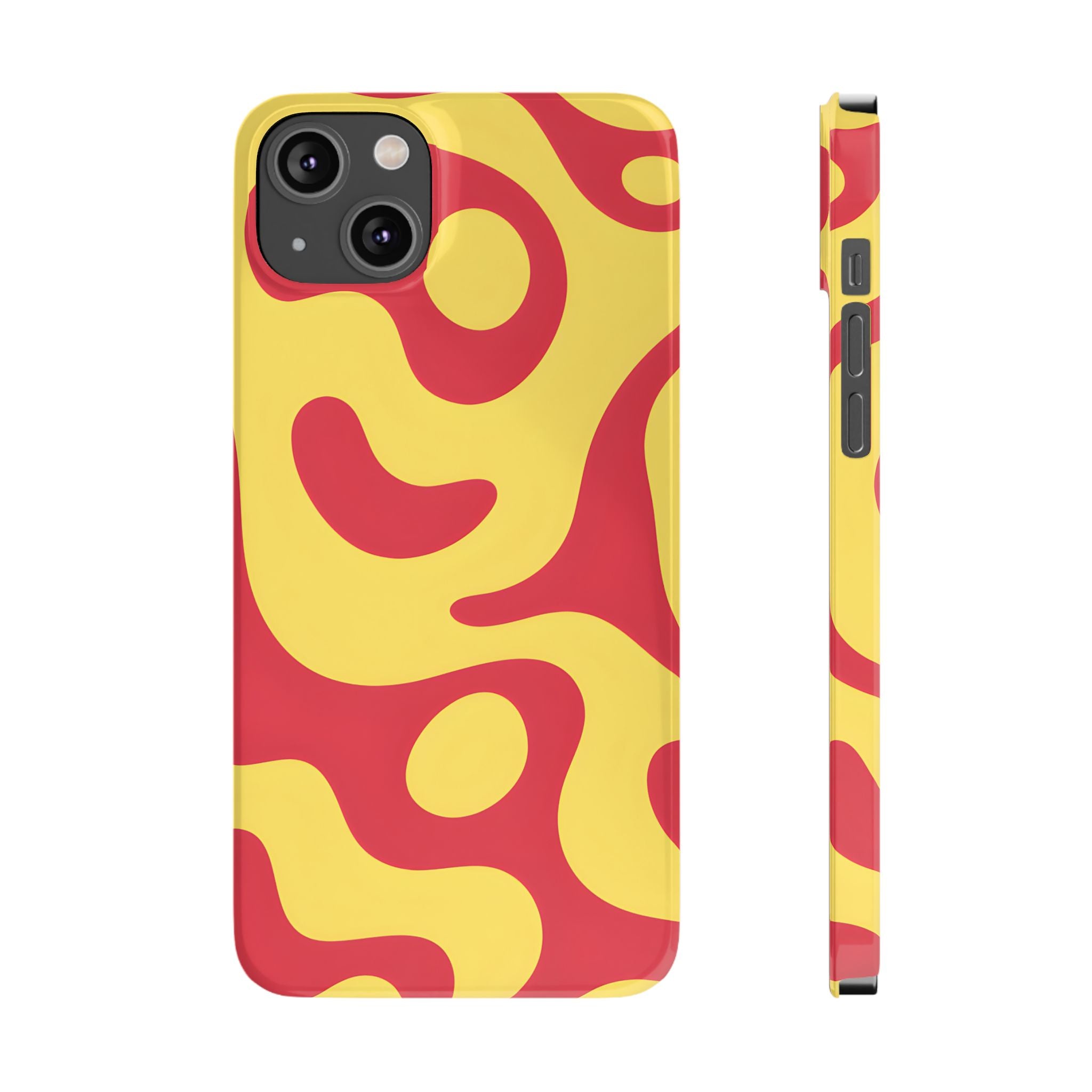 Orange Wavy Pattern Slim Phone Case for iPhone and Samsung Galaxy Series