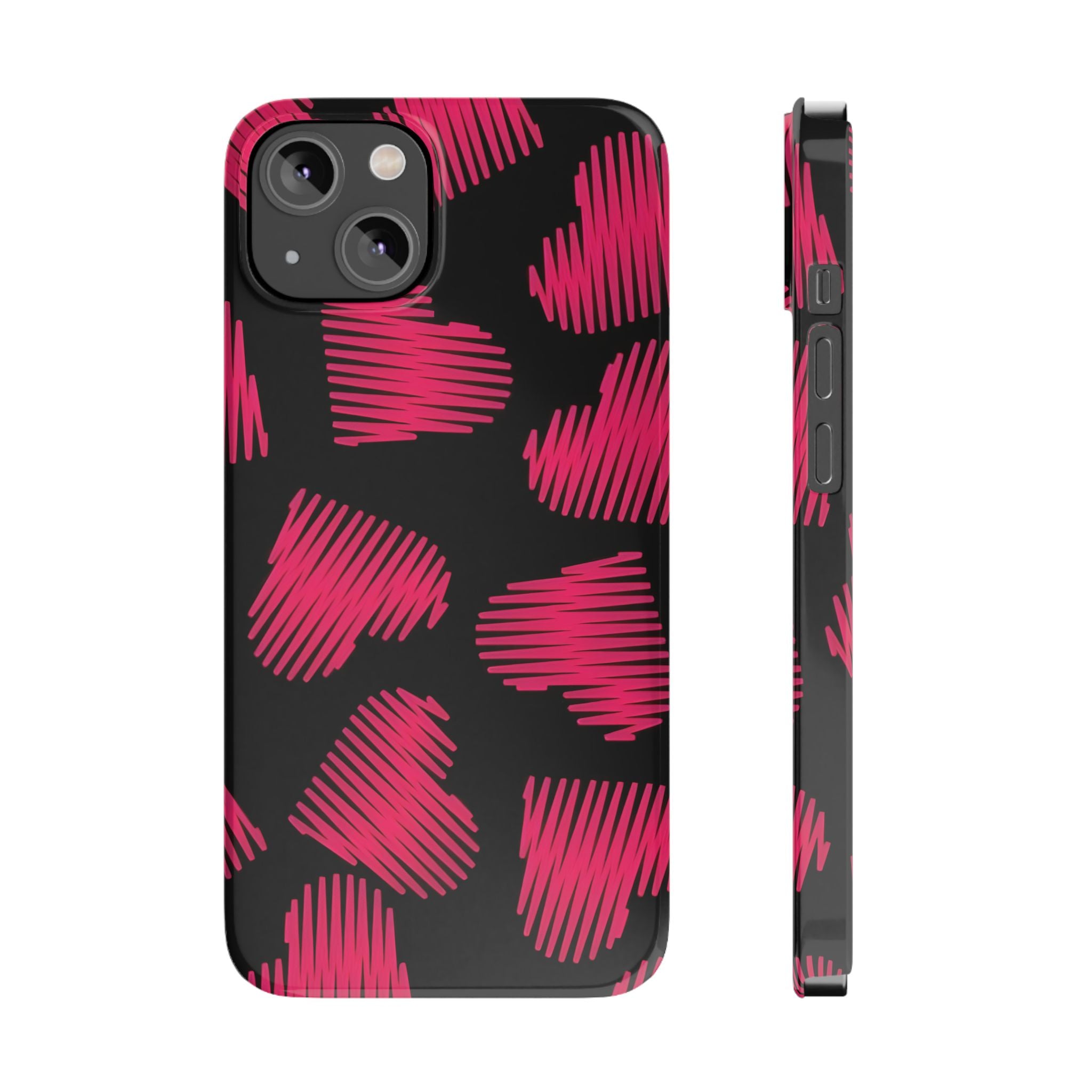 Red Black Heart Phone Case for iPhone