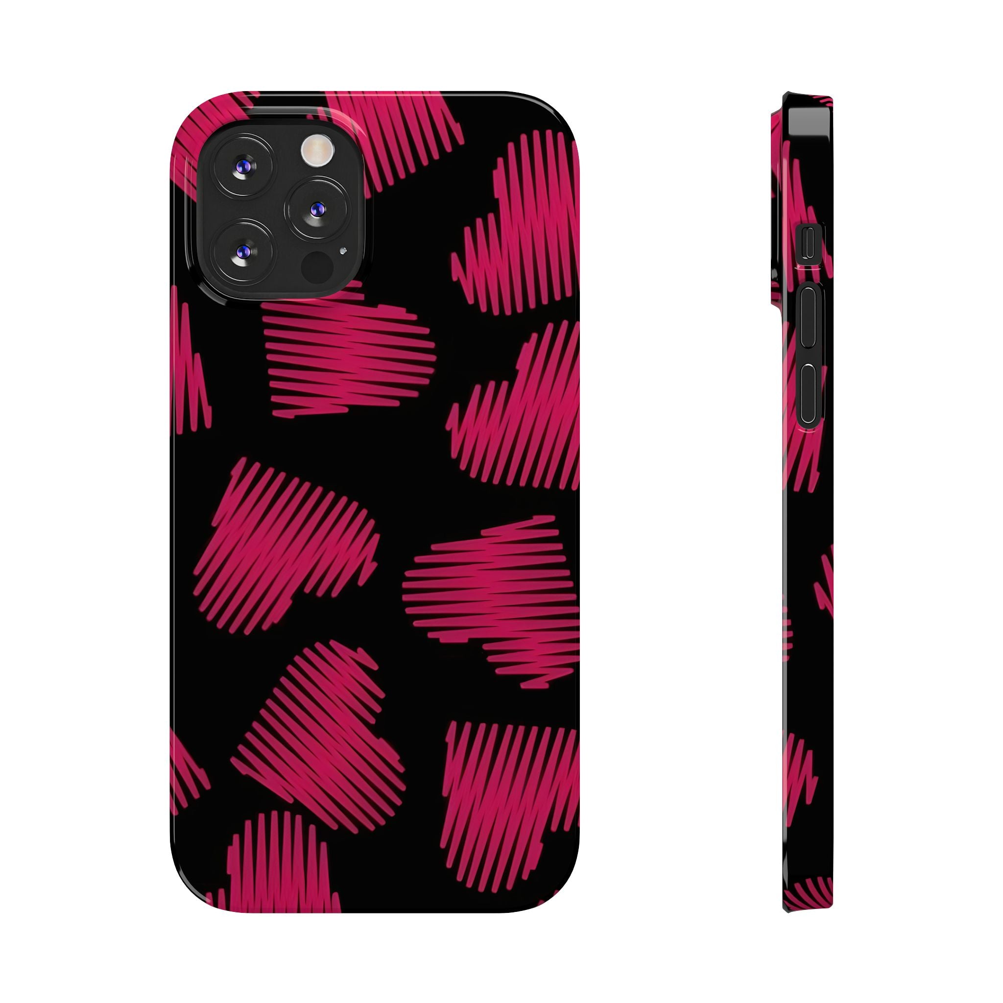 Red Black Heart Phone Case for iPhone
