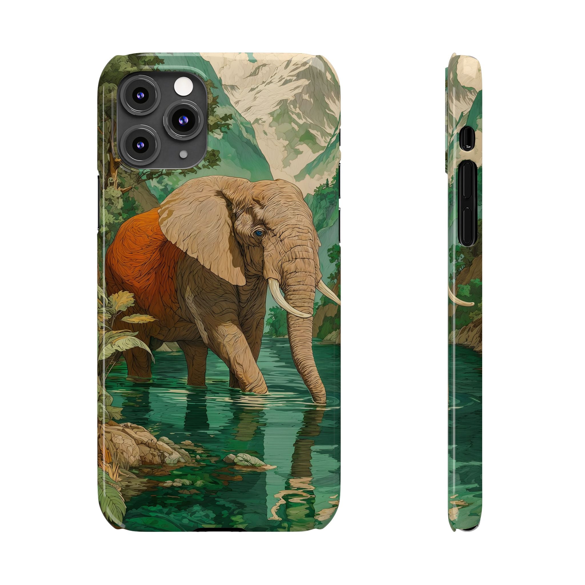 Elephant Animal Motif Slim Phone Case for iPhone