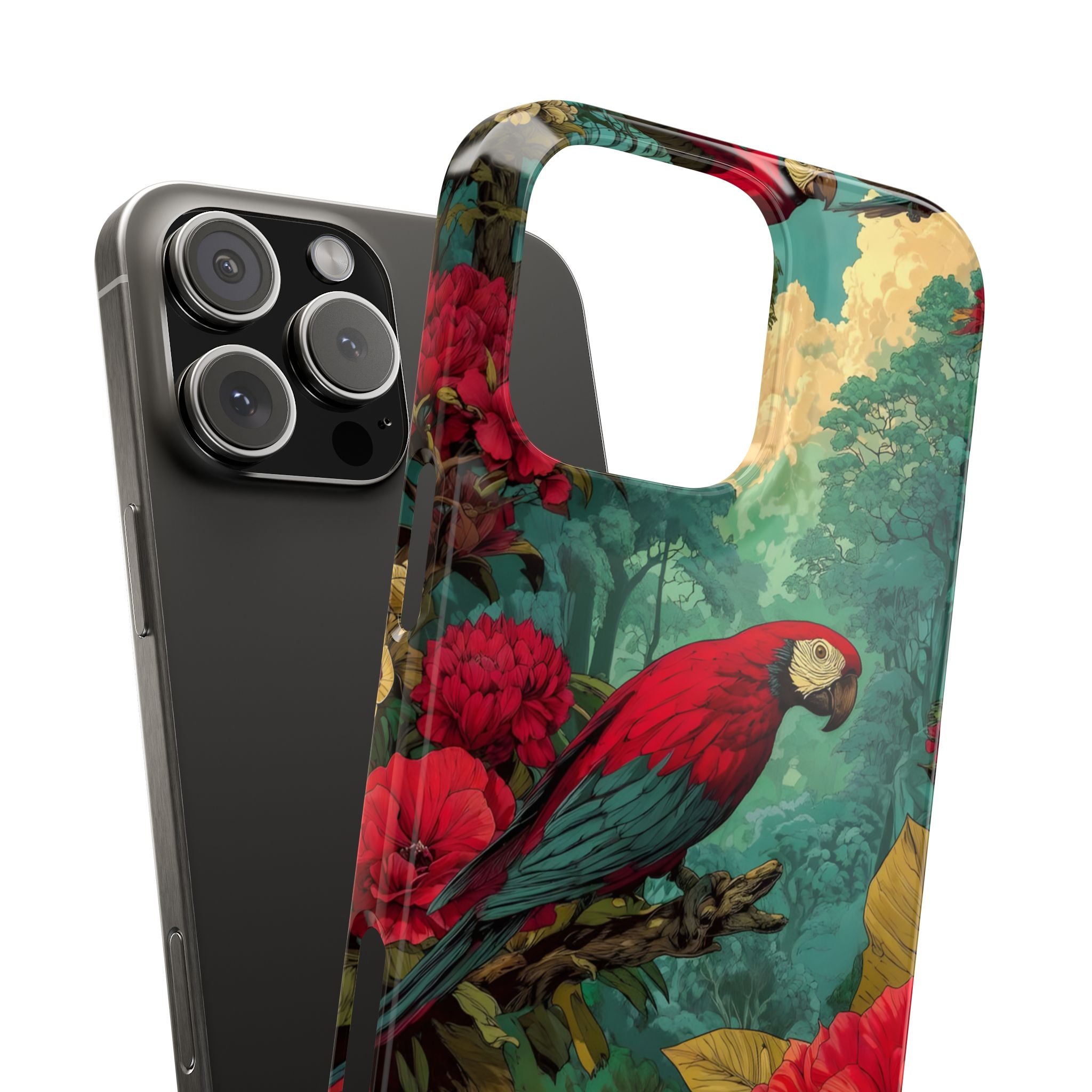 Parrot Bird Animal Motif Slim Phone Case for iPhone